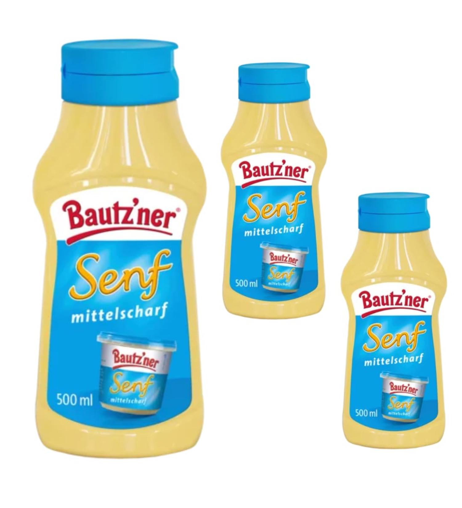 Bautz'ner Medium Sharp Mustard 500 ml x 3 pieces