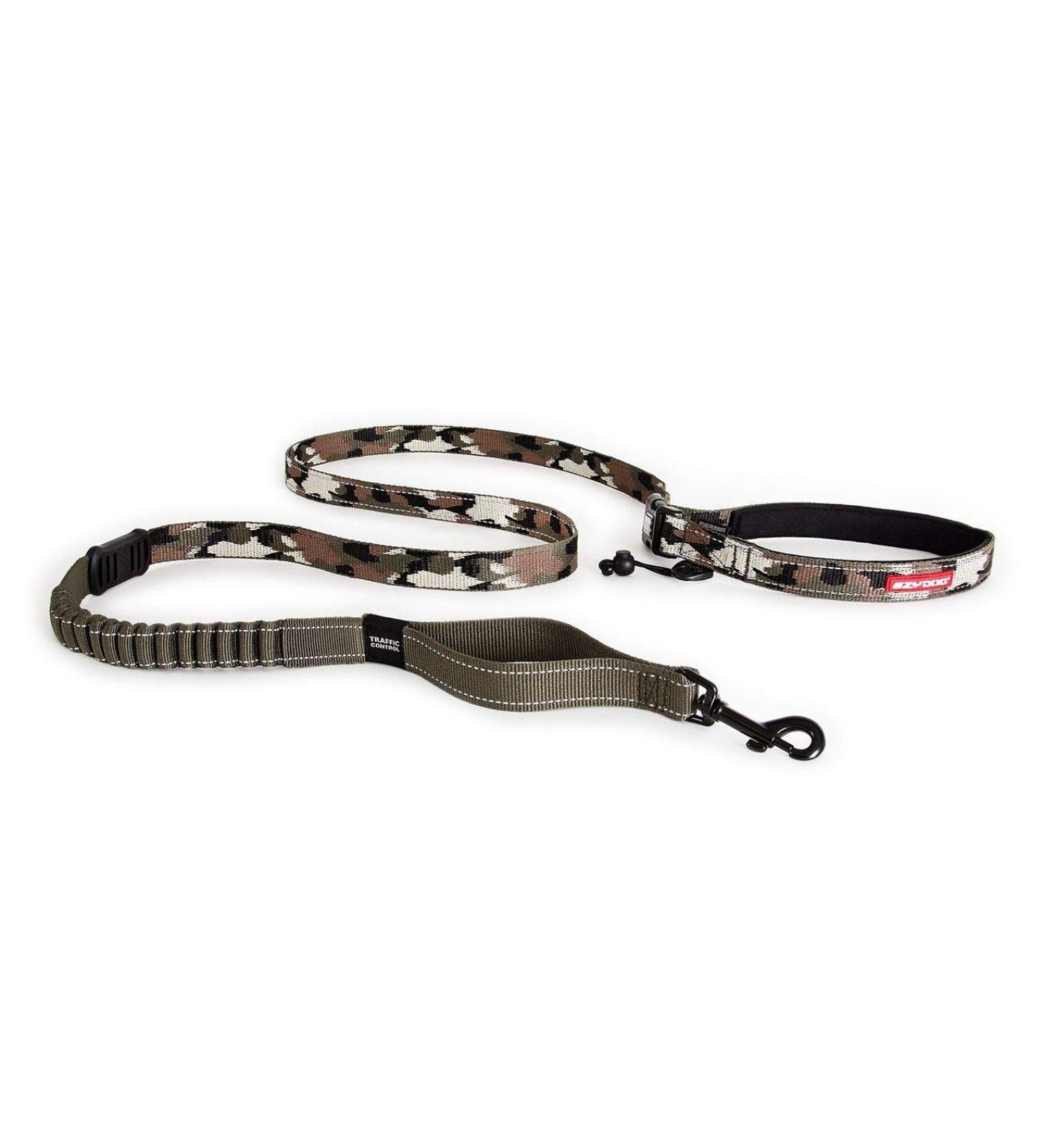 Ezydog Jogging Dog Leash for Medium & Large Dogs | Reflective Elastic Bungee Leash 210cm - Ideal for Runners - Green Camo - Buy Online on GoSupps.com
