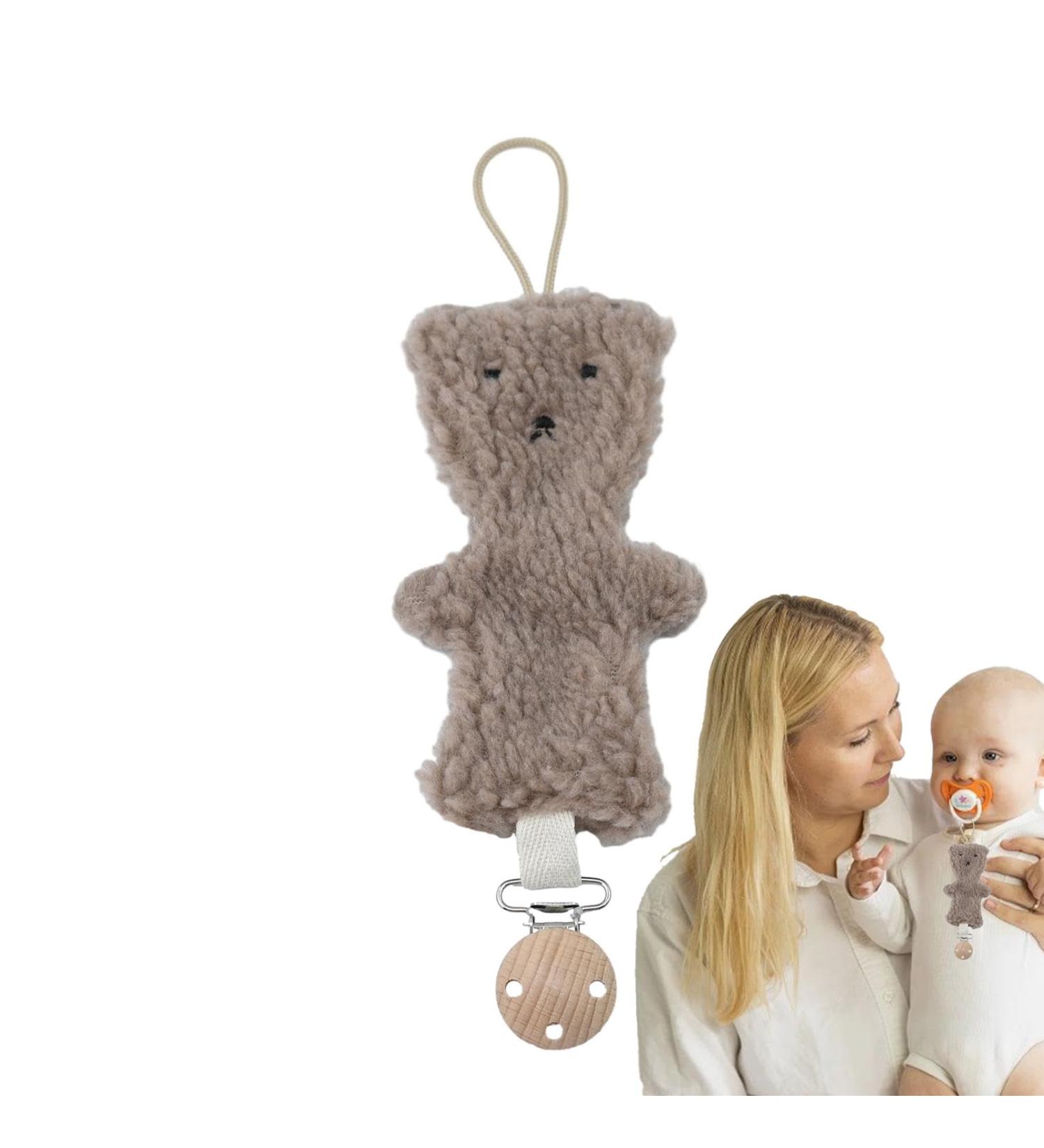 Buy Wpsagek Plush Pacifier Strap & Holder Clip - Cute Bear Toy for Boys & Girls - Dark Brown - International Shipping Available - Buy Online on GoSupps.com
