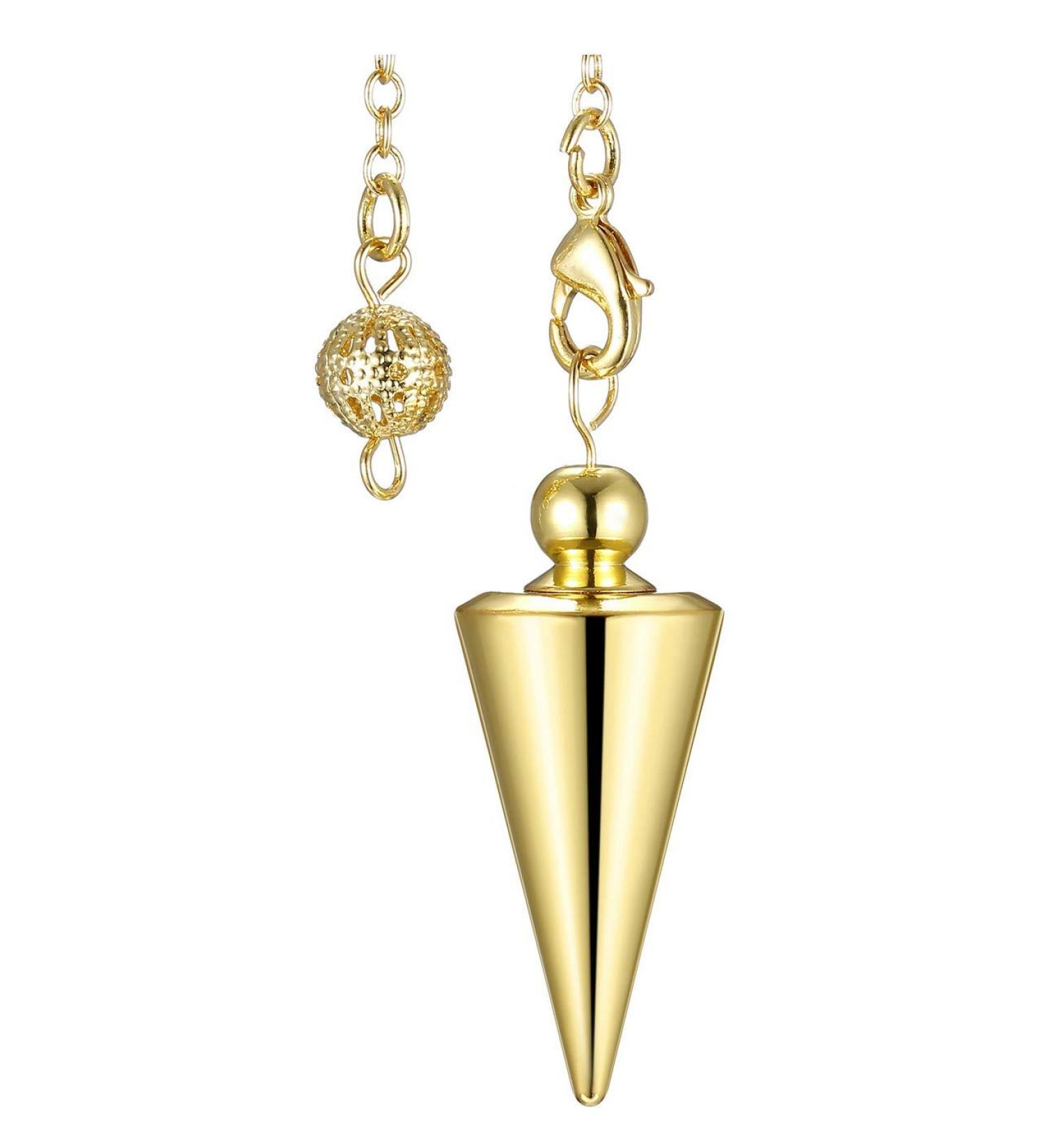 Jsdde Gold Copper Pendulum Pendant with Chain - Esoteric Radiesthesia for Reiki Healing Dowsing & Scrying - Buy Online on GoSupps.com