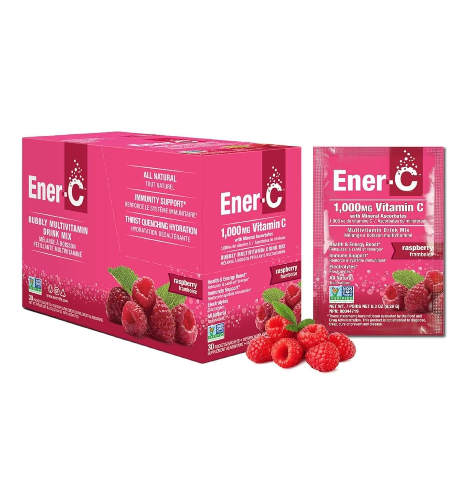 Conquitlam BC V36C2 EnerVitamin C Raspberry 30 PacketsSachets - Buy Online on GoSupps.com
