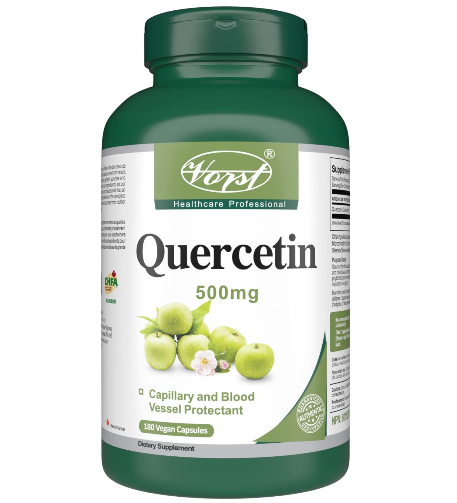 VORST Quercetin 500mg 180 Vegan Capsules | Supplement for Boosting Immune System | For Allergies and Eye Health | Powder Pills | 1 Bottle 1 count (Pack of 180) - Buy Online on GoSupps.com
