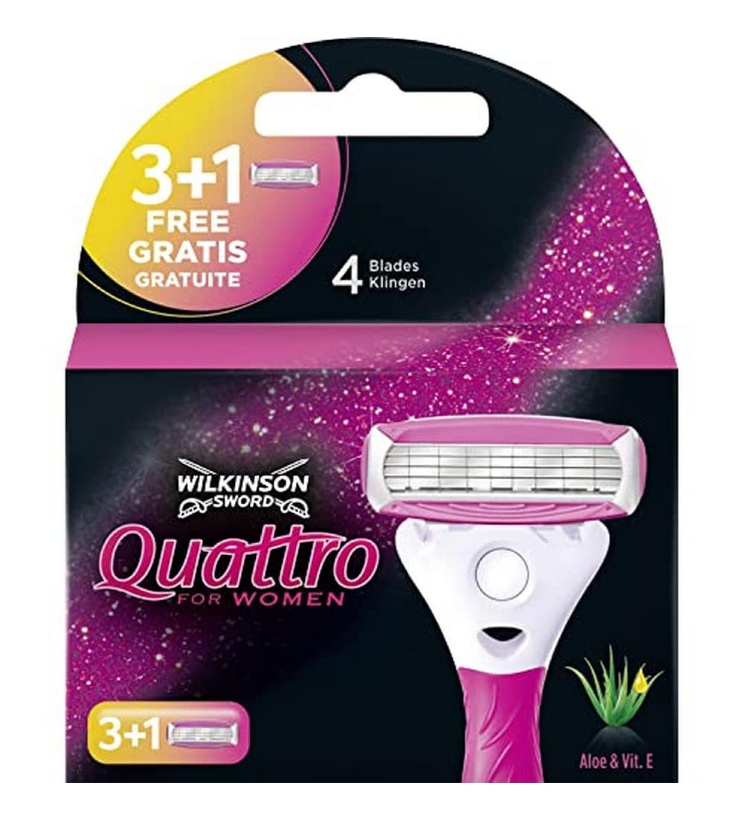 Wilkinson Sword Quattro Women's Razor Blades - Pack of 4 - Buy Online on GoSupps.com