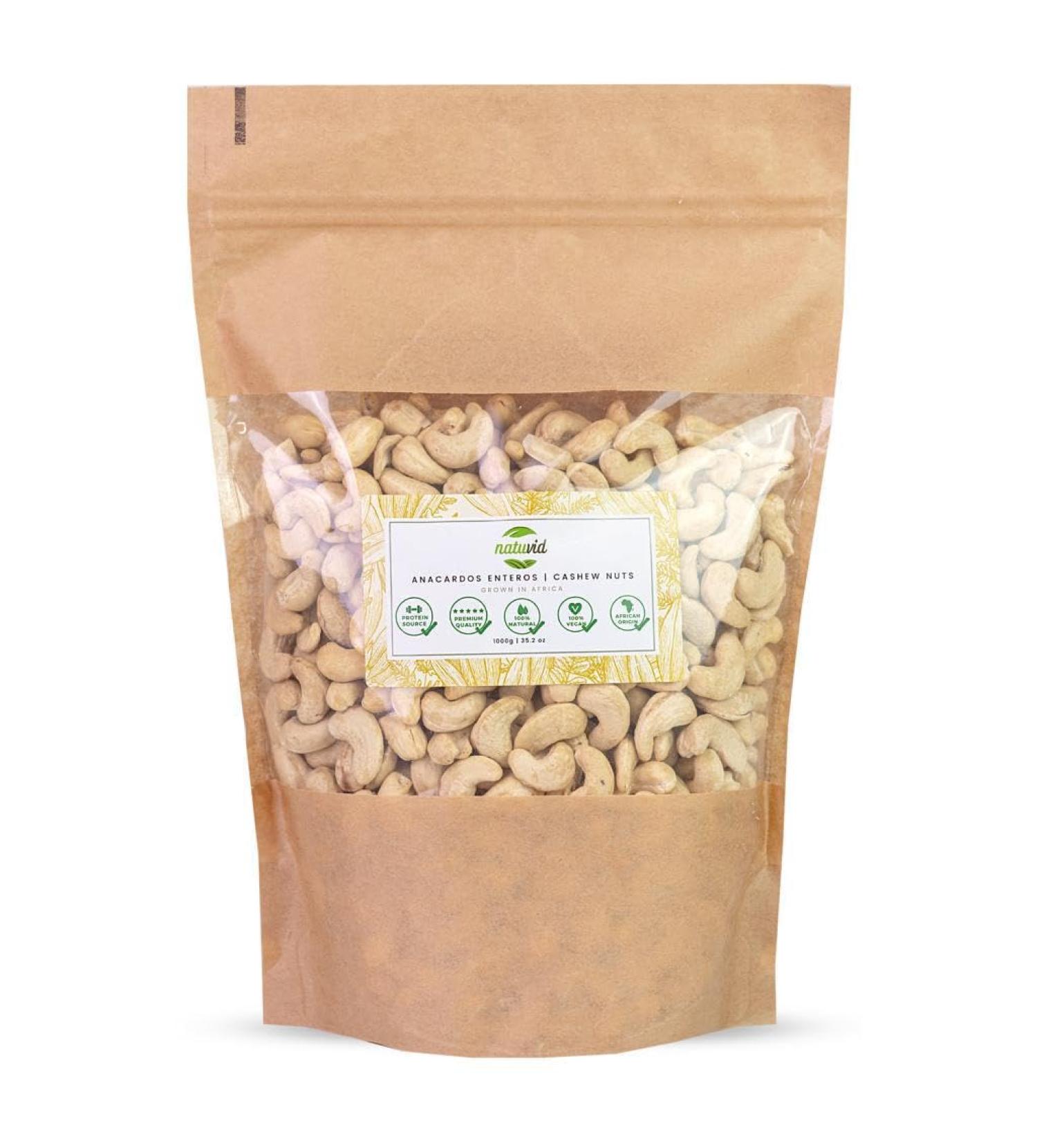 Natuvid Premium Natural Raw Whole Cashew Nuts | Exquisite African Quality | Exceptional Taste - Buy Internationally - Buy Online on GoSupps.com