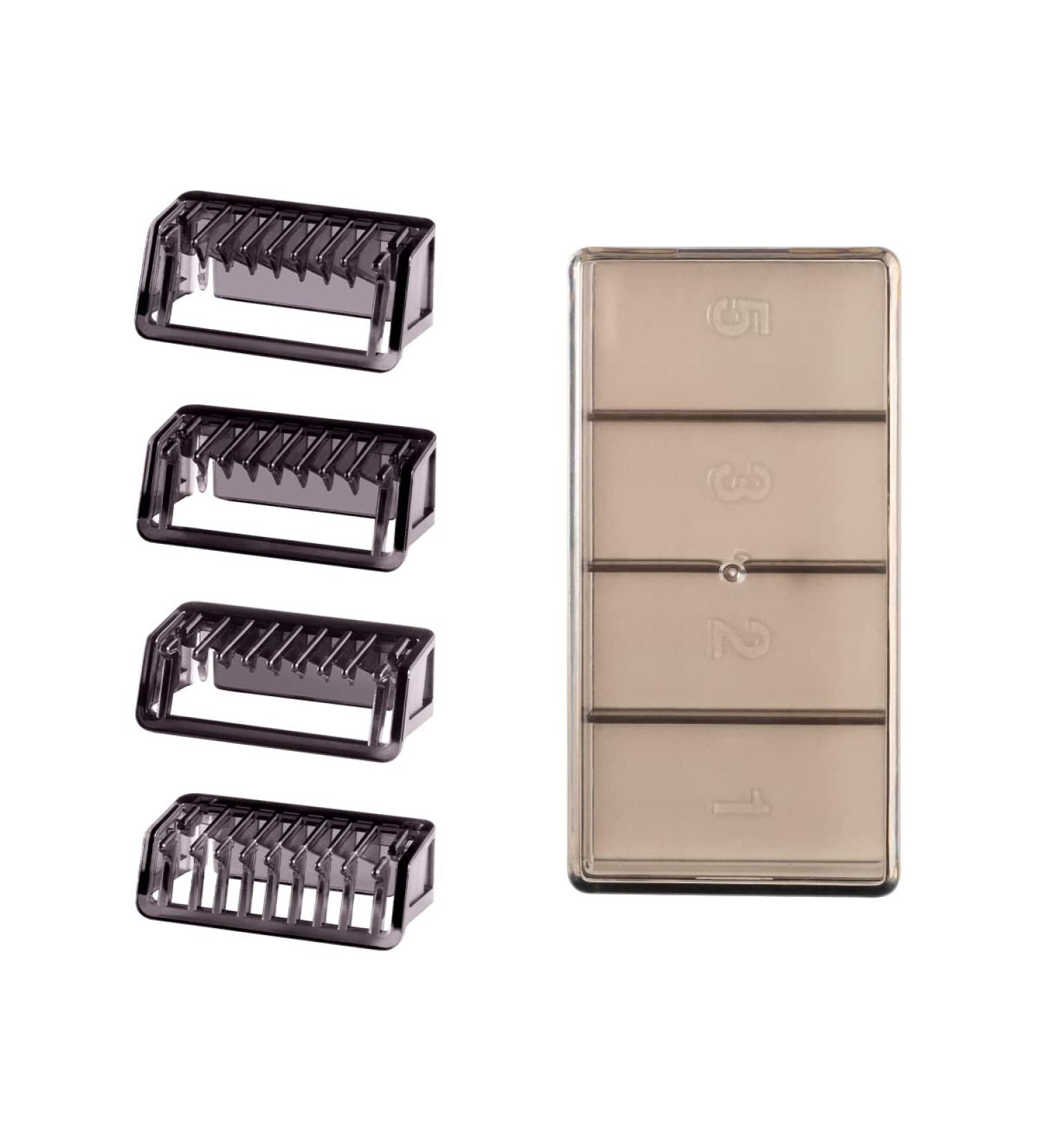 Philips Oneblade Guards 4Pcs Set for QP2510/QP2515/QP2520/QP2521 Stubble Combs - 1/2/3/5mm with Storage Case - Buy Online on GoSupps.com