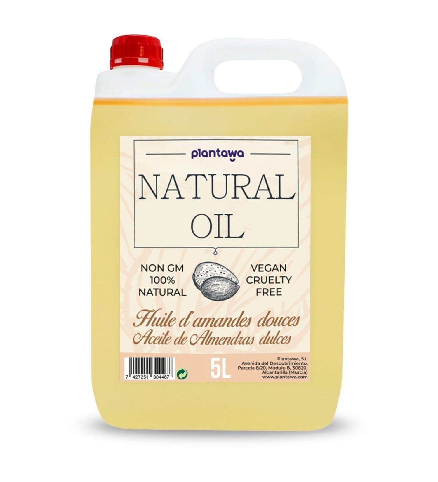 PLANTAWA Sweet Almond Oil Economical Pack Professional Kit Massage 5L Moisturizes Skin Ear Hair Pregnancy for Face Provides Vitamin E Durable 5000 ml - Buy Online on GoSupps.com