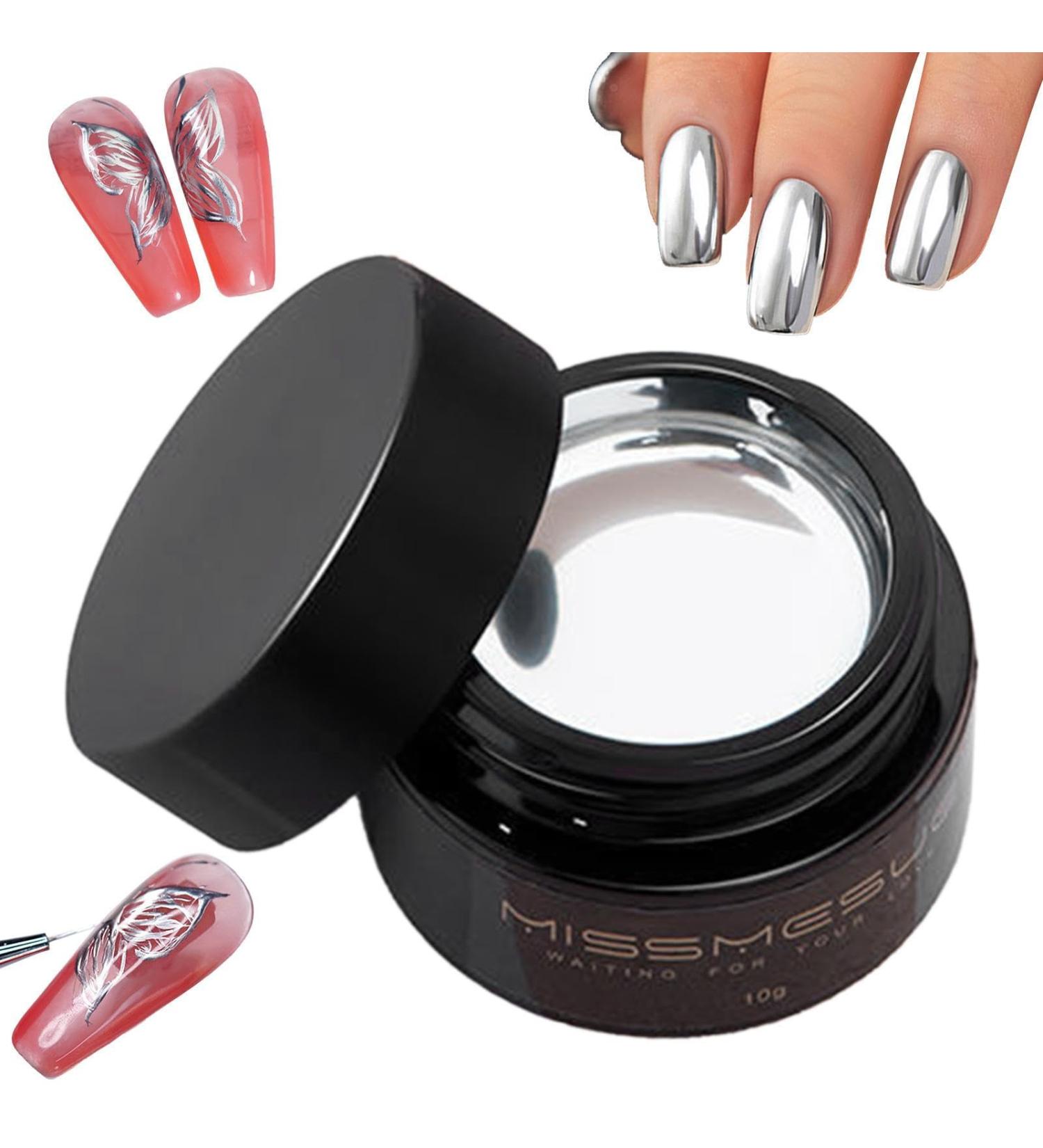 1/4 Mirror-Finish Gel Chrome Nail Powder - UV Gel Nail Polish for DIY Nail Art | Reflective Soak-Off Chrome Powder 10g - Buy Online on GoSupps.com