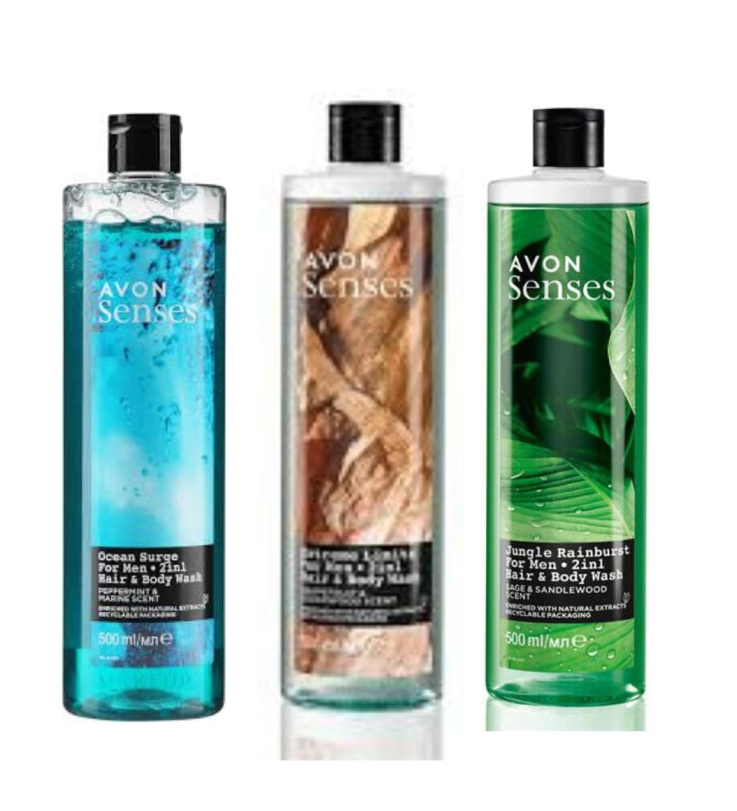 Generic Avon Senses Men's Shower Gel Trio | Jungle Rainburst | Extreme Limits | Ocean Surge| 500ml x3 set - Buy Online on GoSupps.com