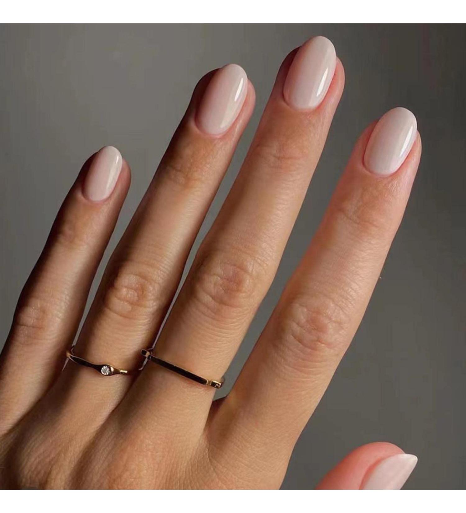 YoYoee Short Nude Almond Press on Nails - 24 Pcs Solid Color Full Cover Fake Nails for Women and Girls - Buy Online on GoSupps.com