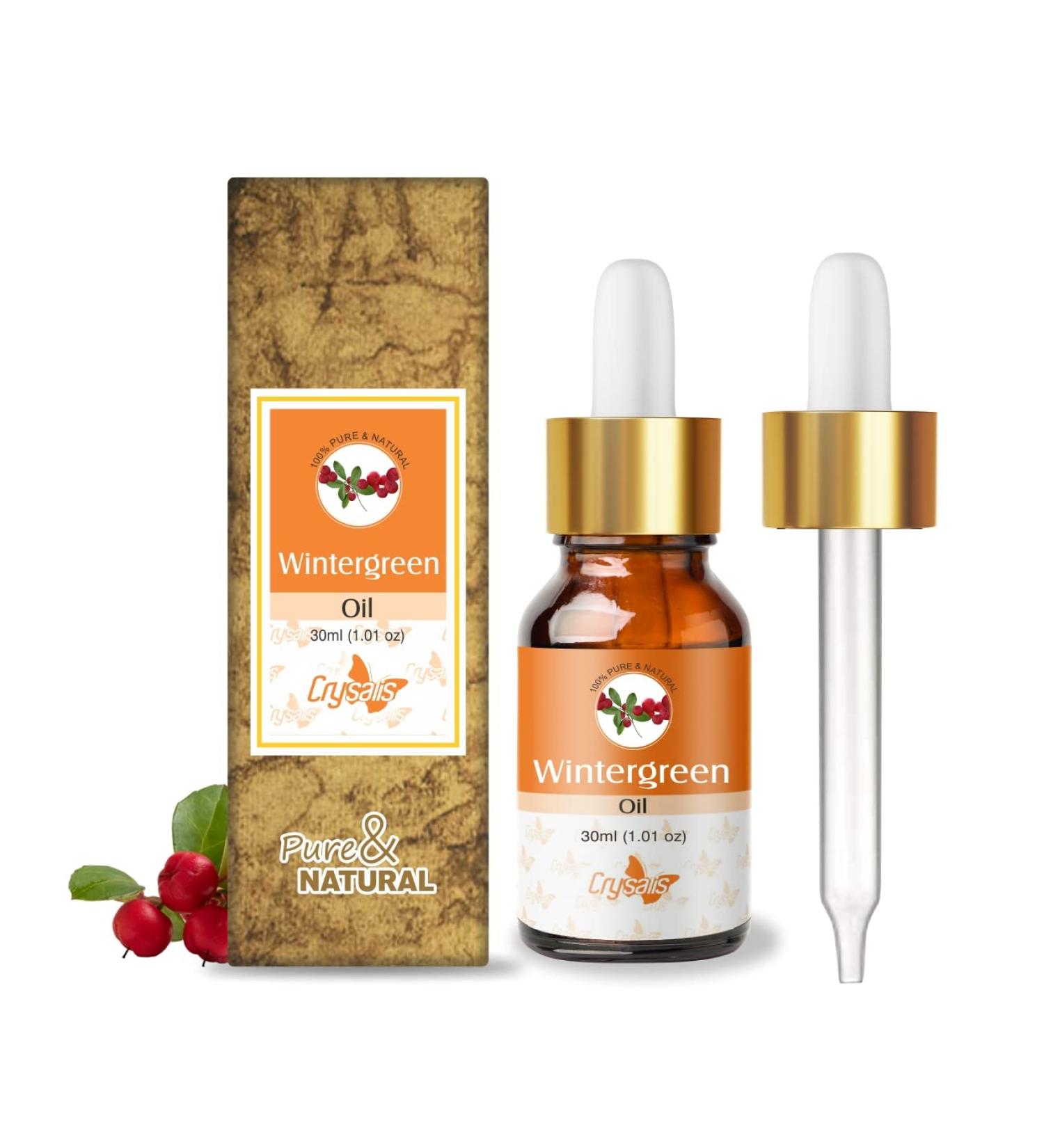 Crysalis Wintergreen (Gaultheria Procumbens) Oil |100% Pure & Natural Undiluted Essential Oil Organic Standard|for Undiluted Therapeutic Grade |Aromatherapy Oil| for All Skin Types- 30ml with Dropper - Buy Online on GoSupps.com