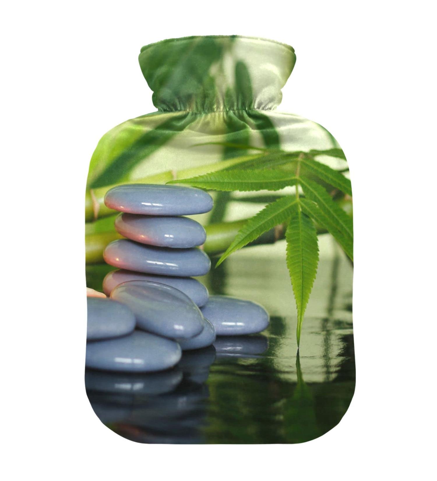 Zen Lifestyle Bamboo Hot Water Bottle - 1L Heat Bags for Pain Relief & Sports Injuries - Buy Online on GoSupps.com