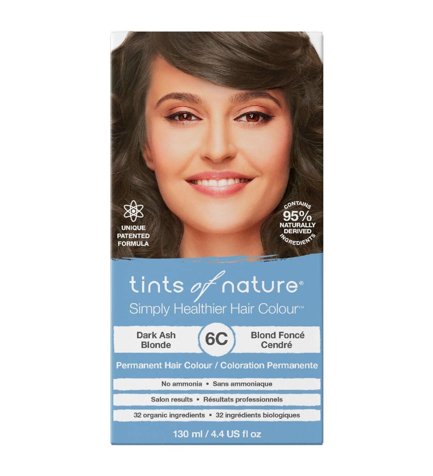 Tints of Nature 6C Dark Ash Blonde Permanent Hair Dye - Nourishing, Covers Greys, 130ml - Buy Online on GoSupps.com