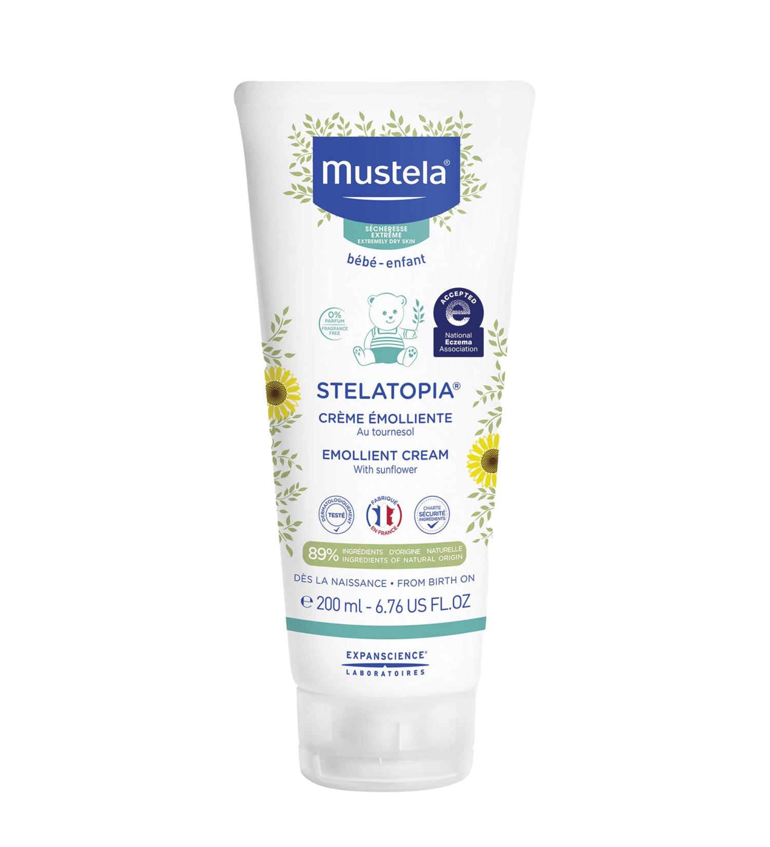 Mustela Stelatopia Emollient Cream - Sunflower Fragrance Free, 6.76 fl oz (200 ml) | Best for Sensitive Skin - Buy Online on GoSupps.com