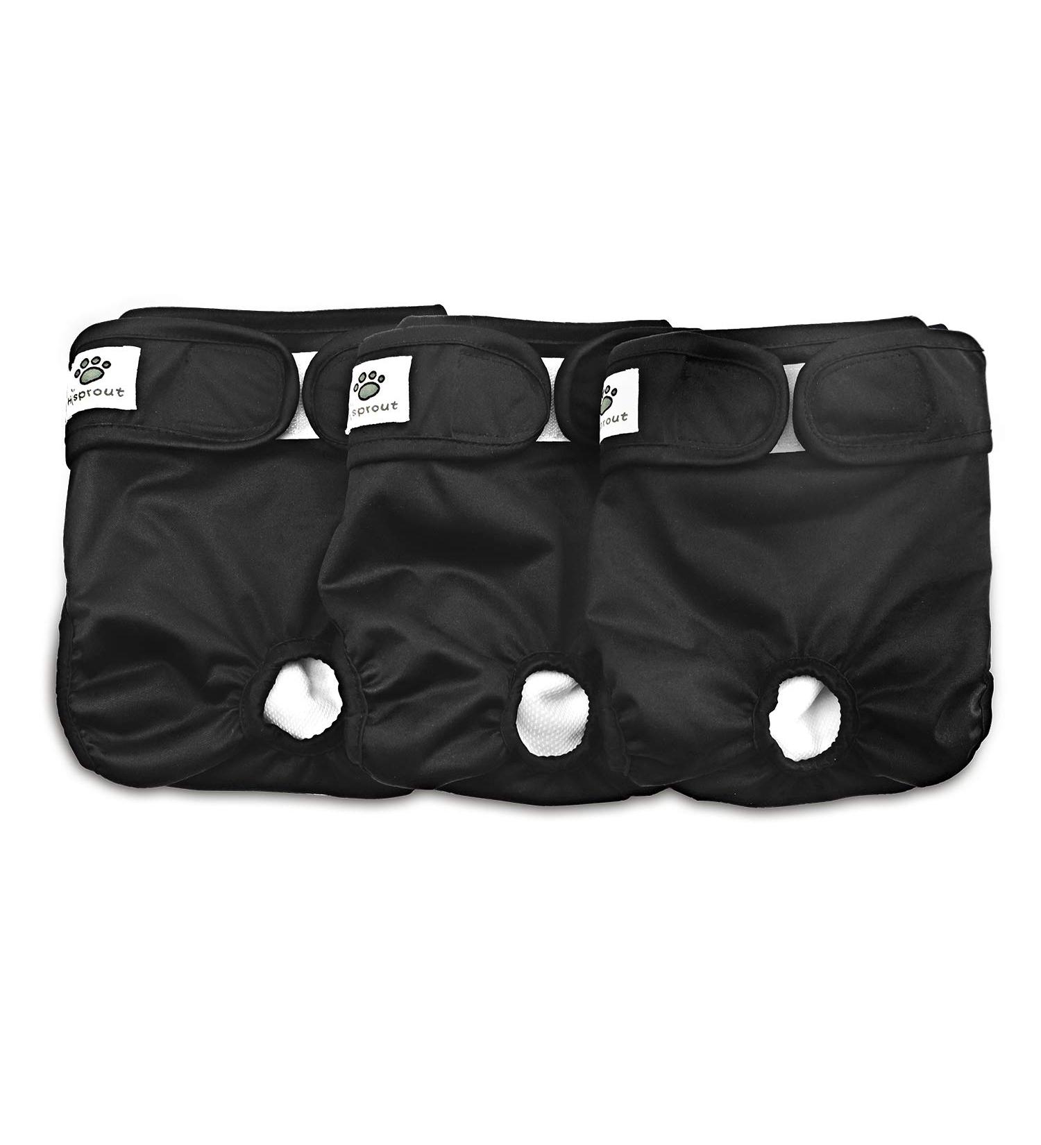 Hisprout Female Dog Diaper - Reusable Washable Durable Pants for XS Black Dogs | International Shipping Available - Buy Online on GoSupps.com