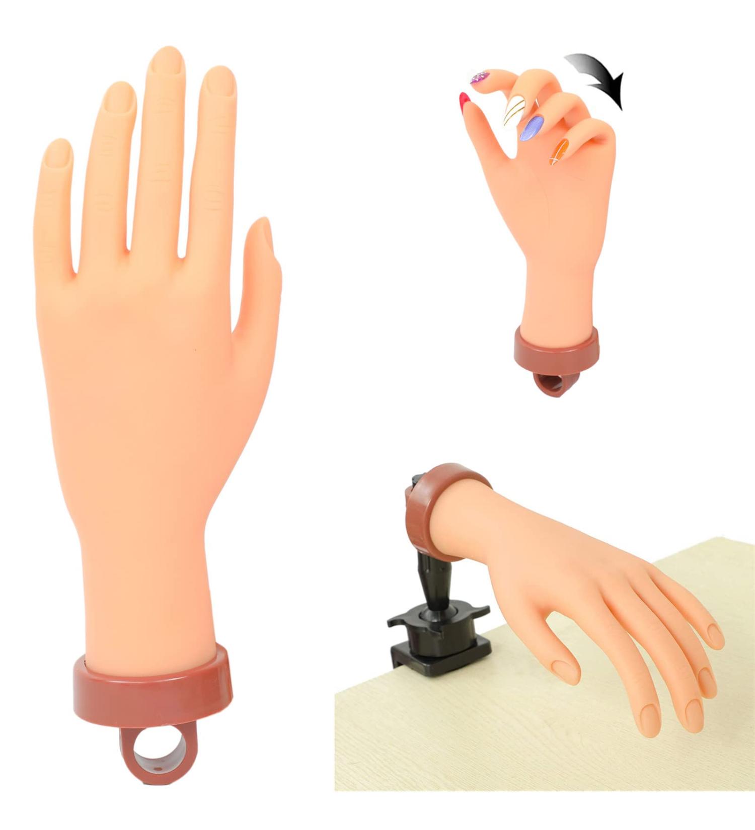Nail Practice Hand for Acrylic Nails - Flexible Mannequin Hand for Manicure Training - Bendable Fake Hand for Nail Art Practice | 1Pc Single Hand - Buy Online on GoSupps.com