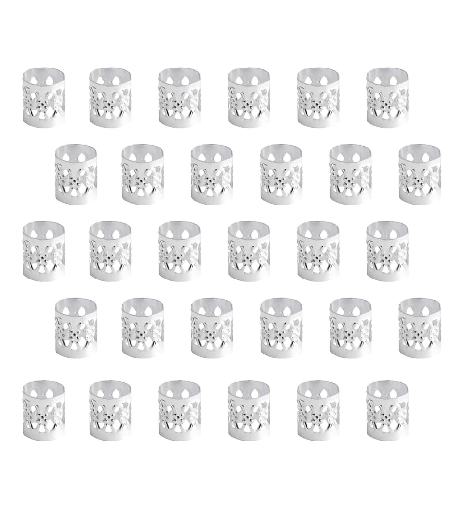 Aluminum Dread Locks 30 Pcs Aluminum Dreadlocks Metal Cuffs Dreadlocks Accessories Dreadlocks Woven Hair Accessories Silver - Buy Online on GoSupps.com