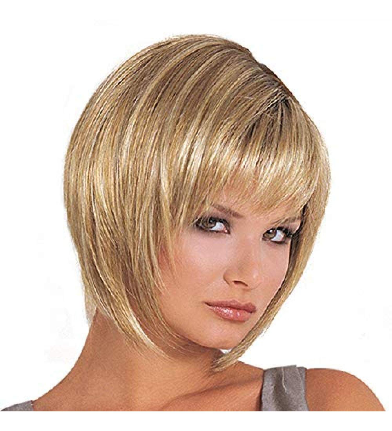 BGHJUE Wig Female Realistic Short Straight Hair Set Wigs