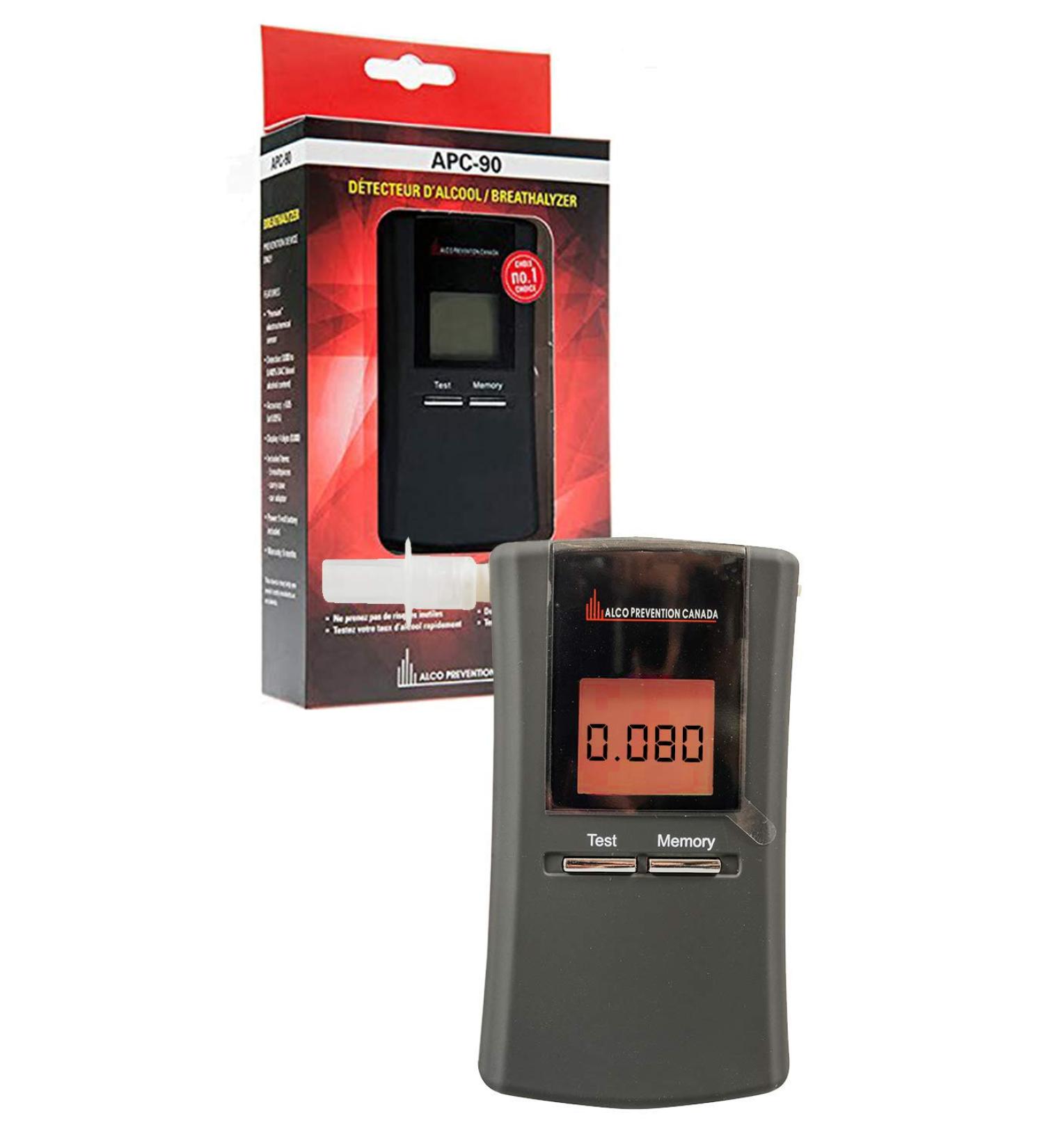 APC-90 Digital Breathalyzer - Best Buy - Professional Breathalyzer with LCD Display - Fuel Cell Technology Portable - Accurate Convenient & Affordable Gray - Buy Online on GoSupps.com