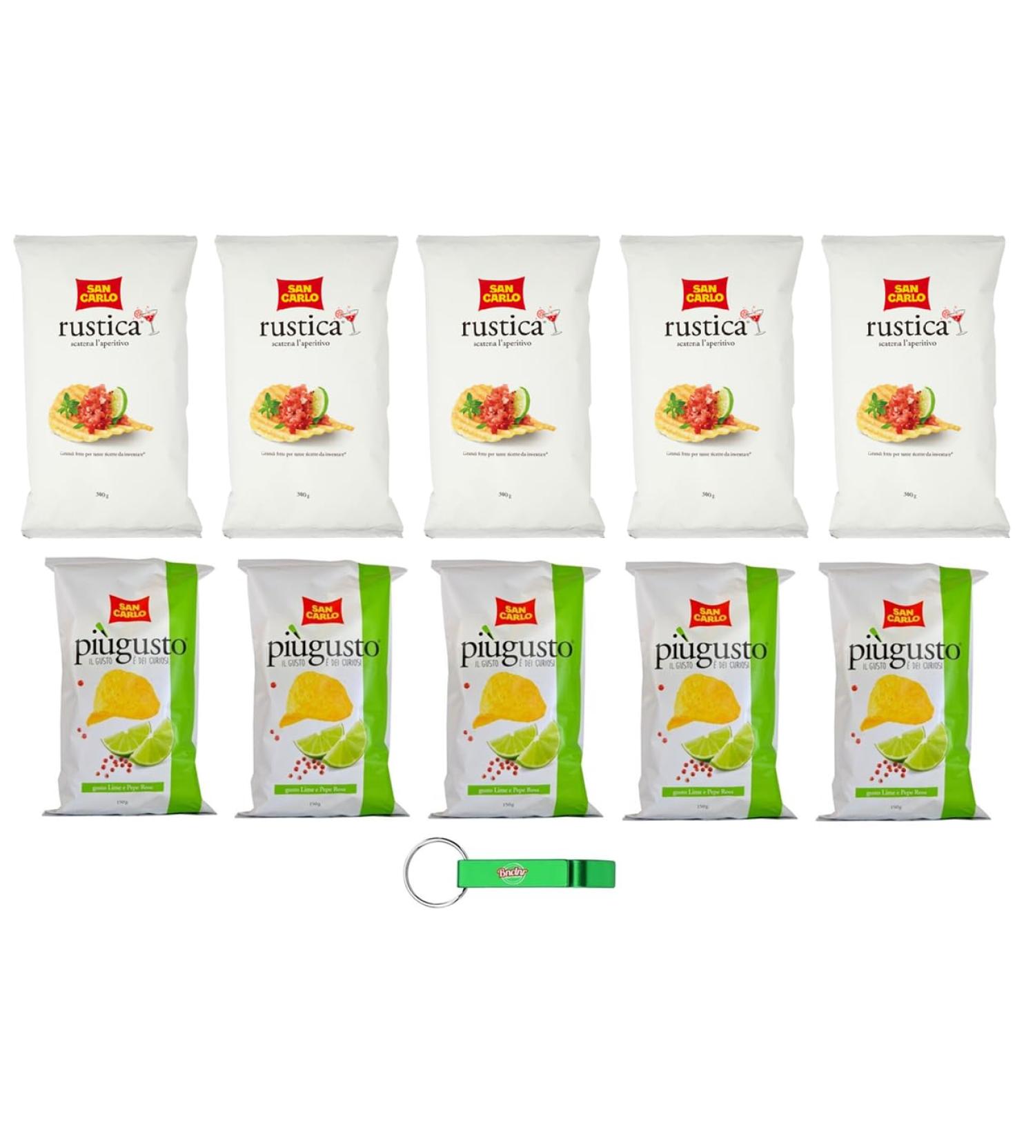 Lot de 10 paquets de test pour patatine San Carlo citron vert et poivre rose 5 x 150 g Rustica 5 x 300 g sachet de chips de pommes de terre porte-cl s Beni Culinari - Buy Online on GoSupps.com