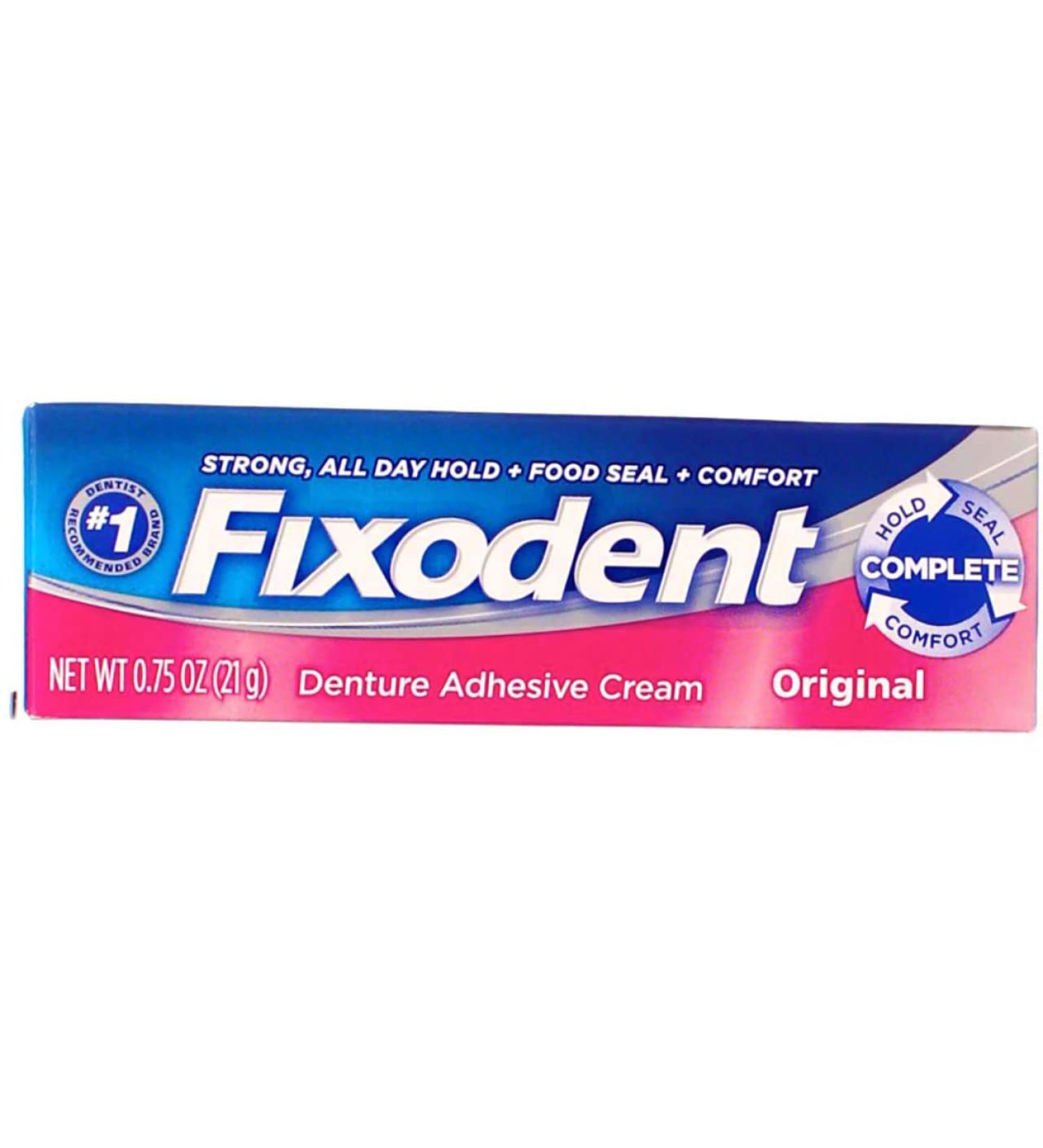 Fixodent Original Denture Adhesive Cream 0.75 Oz - Secure Hold & Comfort - Buy Online on GoSupps.com