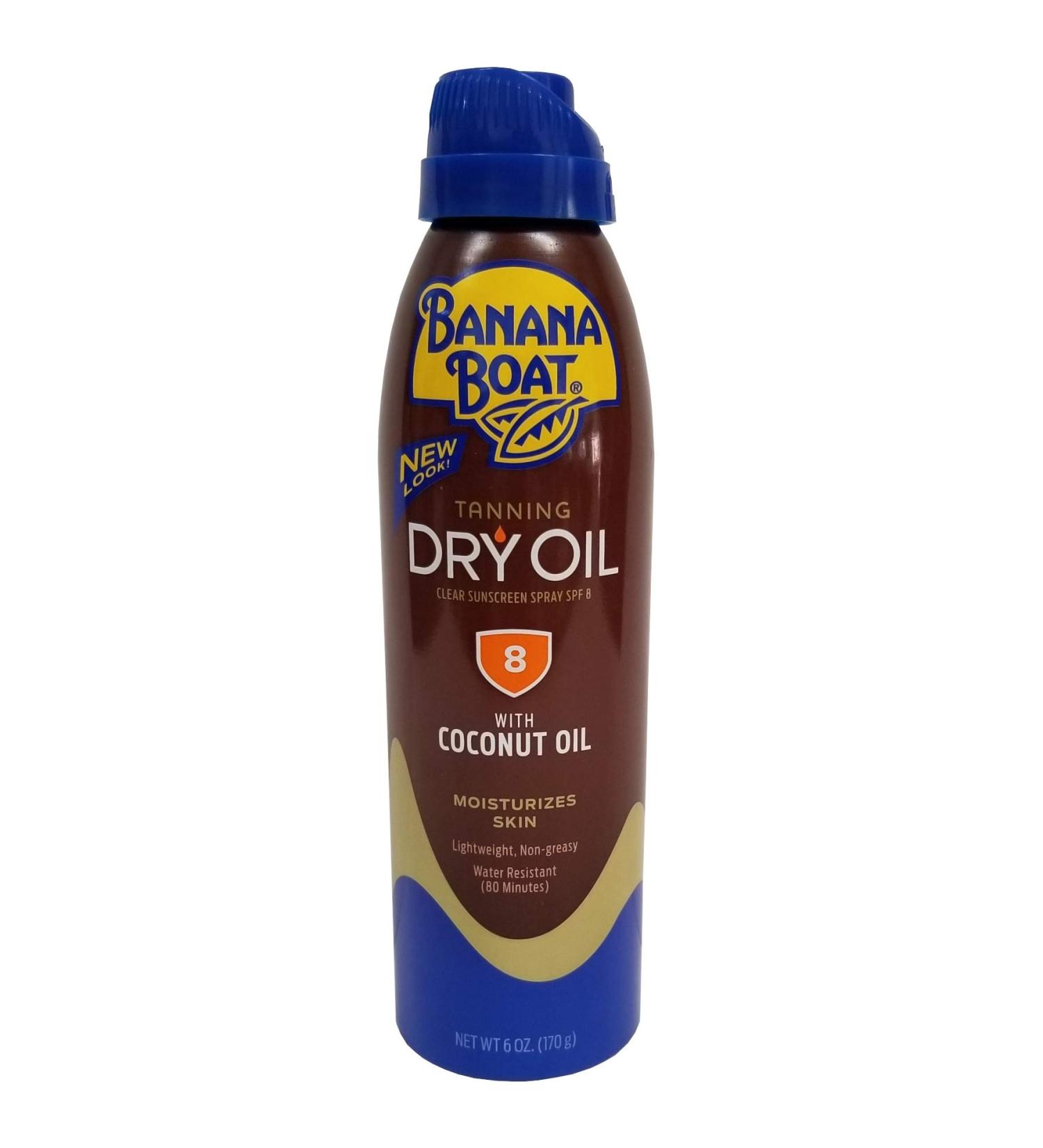 Banana Boat Continuous Spf08 Spray Dry Oil With Argan Oil 6 Ounce (177ml) (2 Pack)