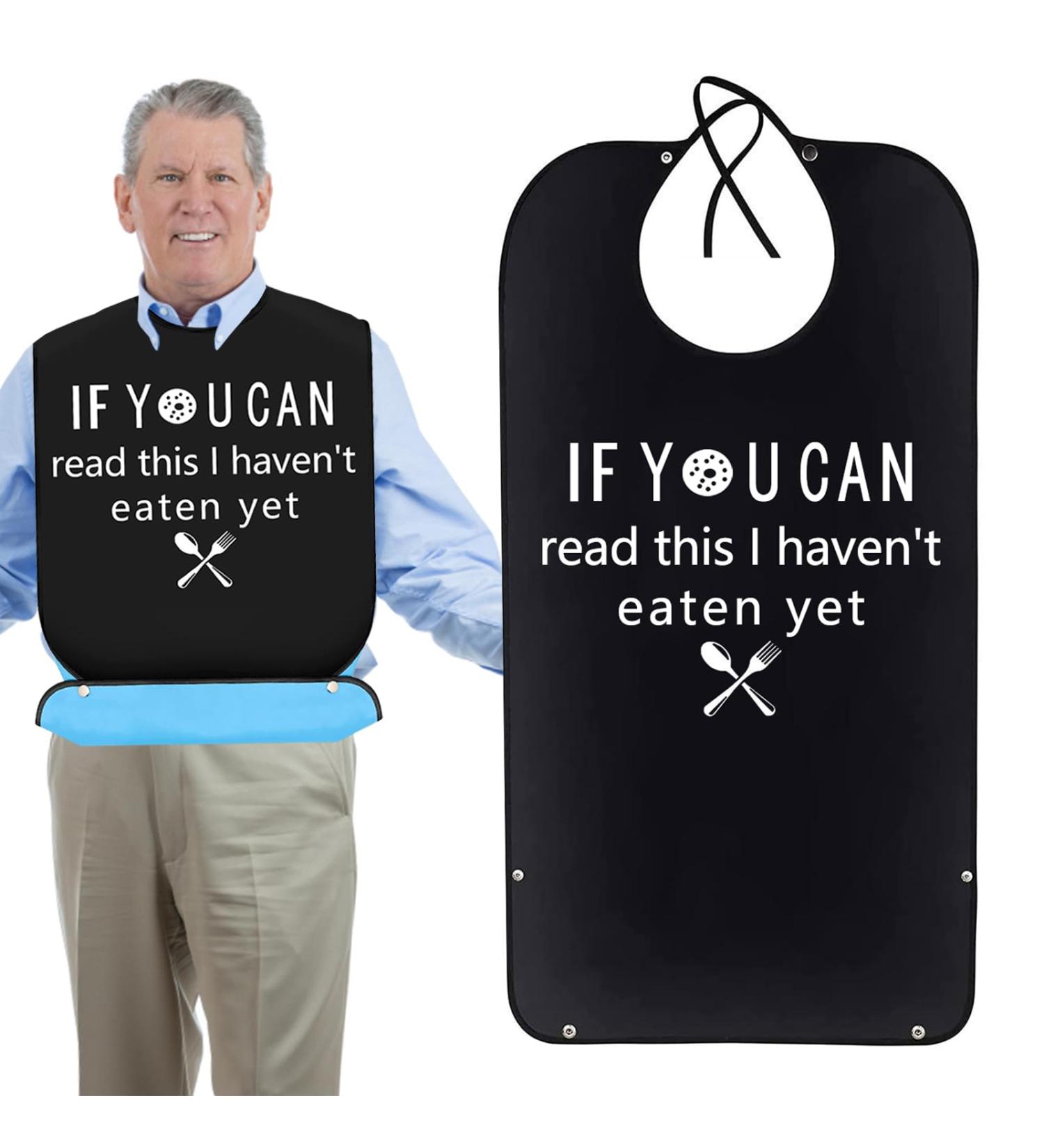 ZNDFTW Funny Adult Bib with Crumb Catcher - Washable Waterproof Clothing Protector for Elderly Men and Women - Buy Online on GoSupps.com