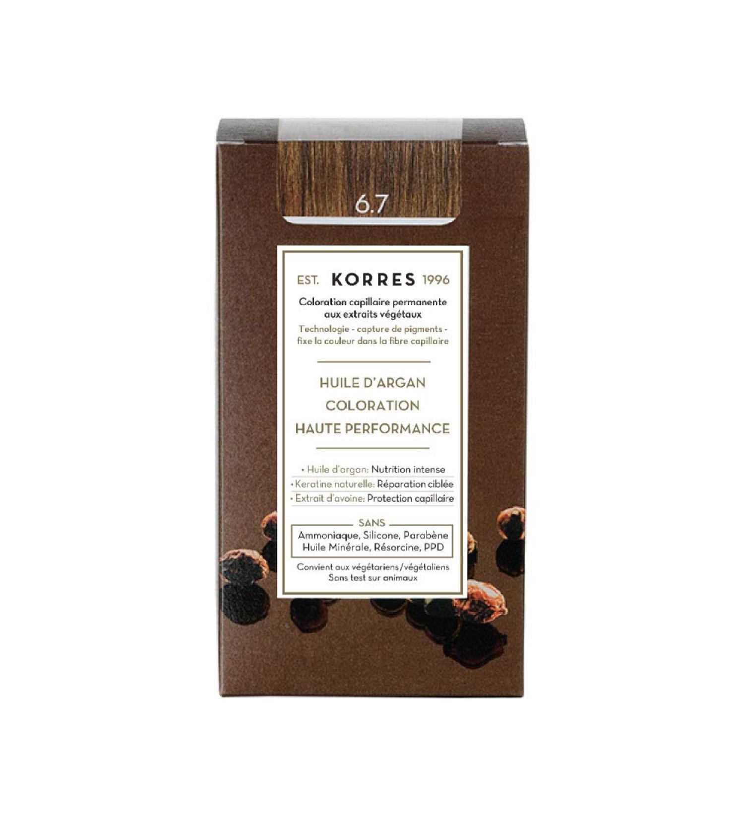  KORRES KORRES Argan Oil Dye - Ammonia Free - Cocoa 6.7 - Organic Argan Oil - 100% grey coverage and vegan for a long lasting result - Buy Online on GoSupps.com