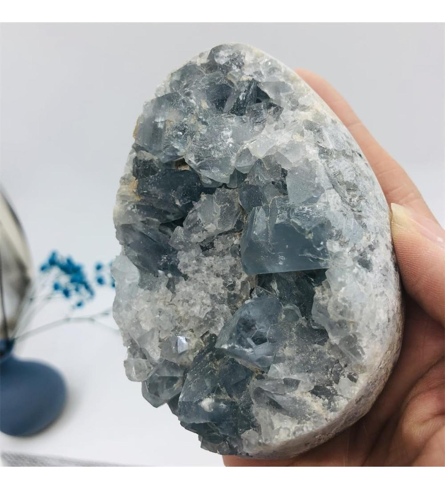 Natural Blue Celestite Crystal Cluster Specimen for Decoration Home Decor Reiki Crystal Stone (Color : 1.3-1.6kg) - Buy Online on GoSupps.com