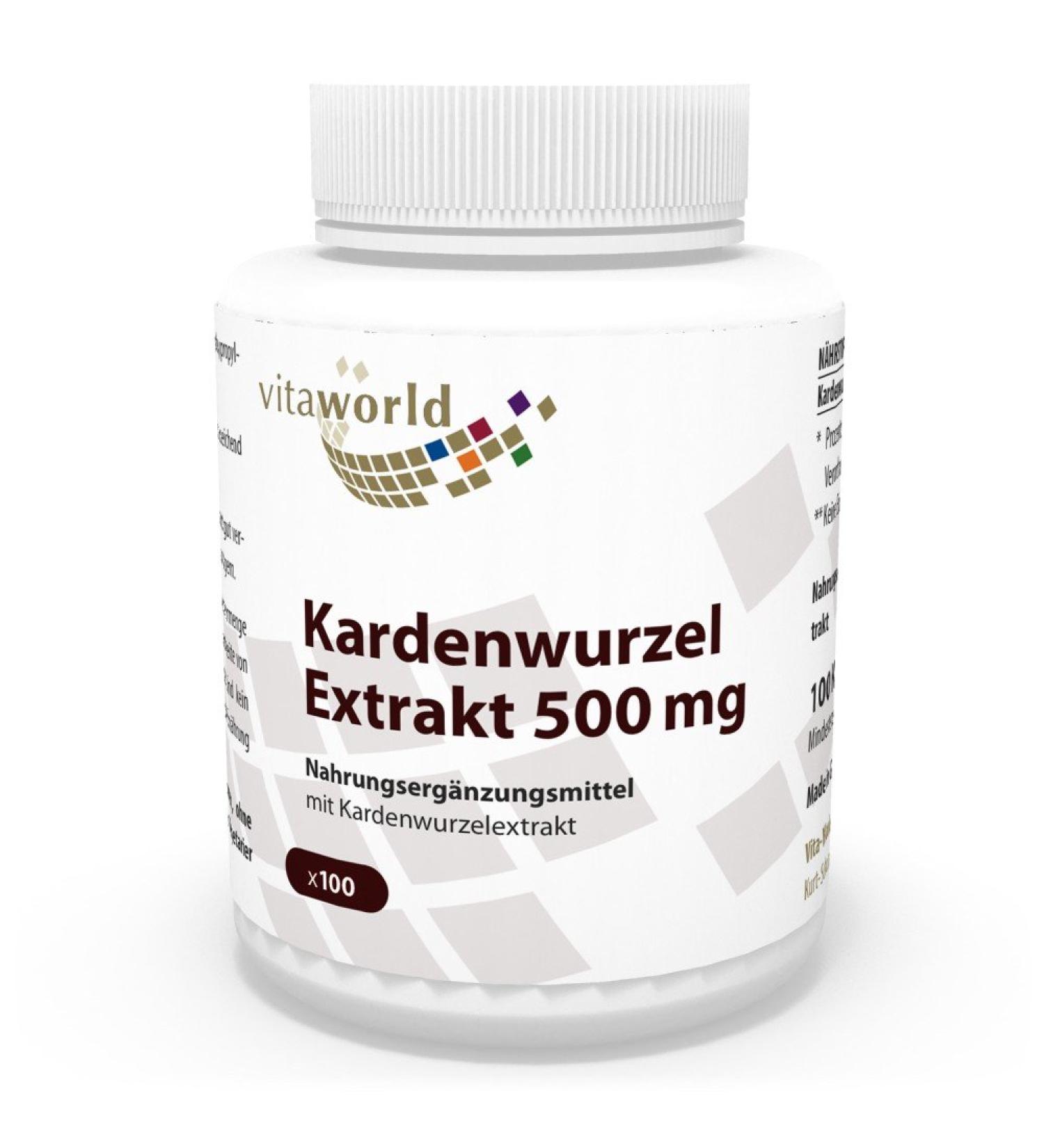 Vita World Carterial Root Extract 500mg 100 Capsules Made in Germany - Buy Online on GoSupps.com