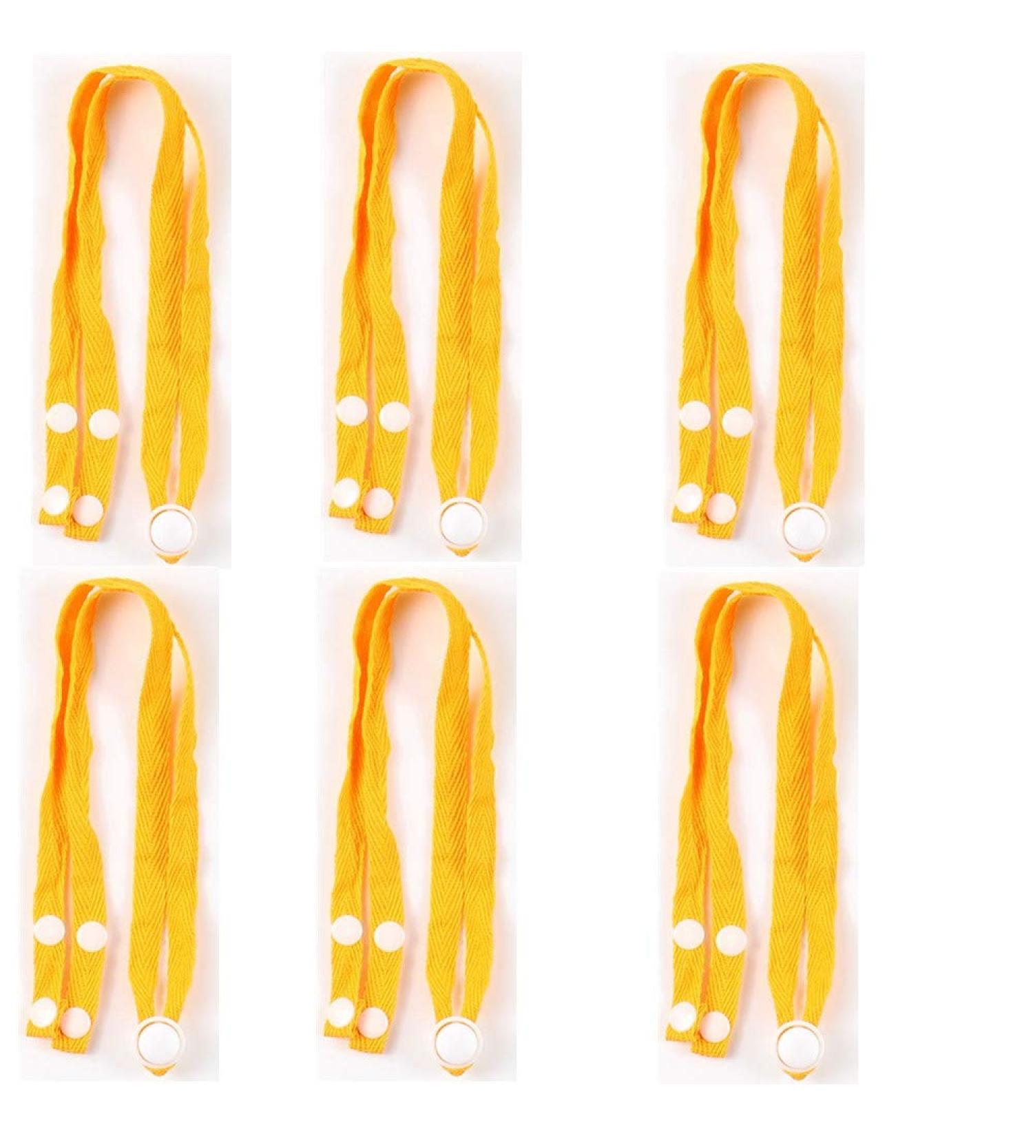 HUIZorbit Adjustable Mask Lanyard Kids Adults Ear Protection Mask Strap Holder with Buttons (6PCS-Dark Yellow) - Buy Online on GoSupps.com