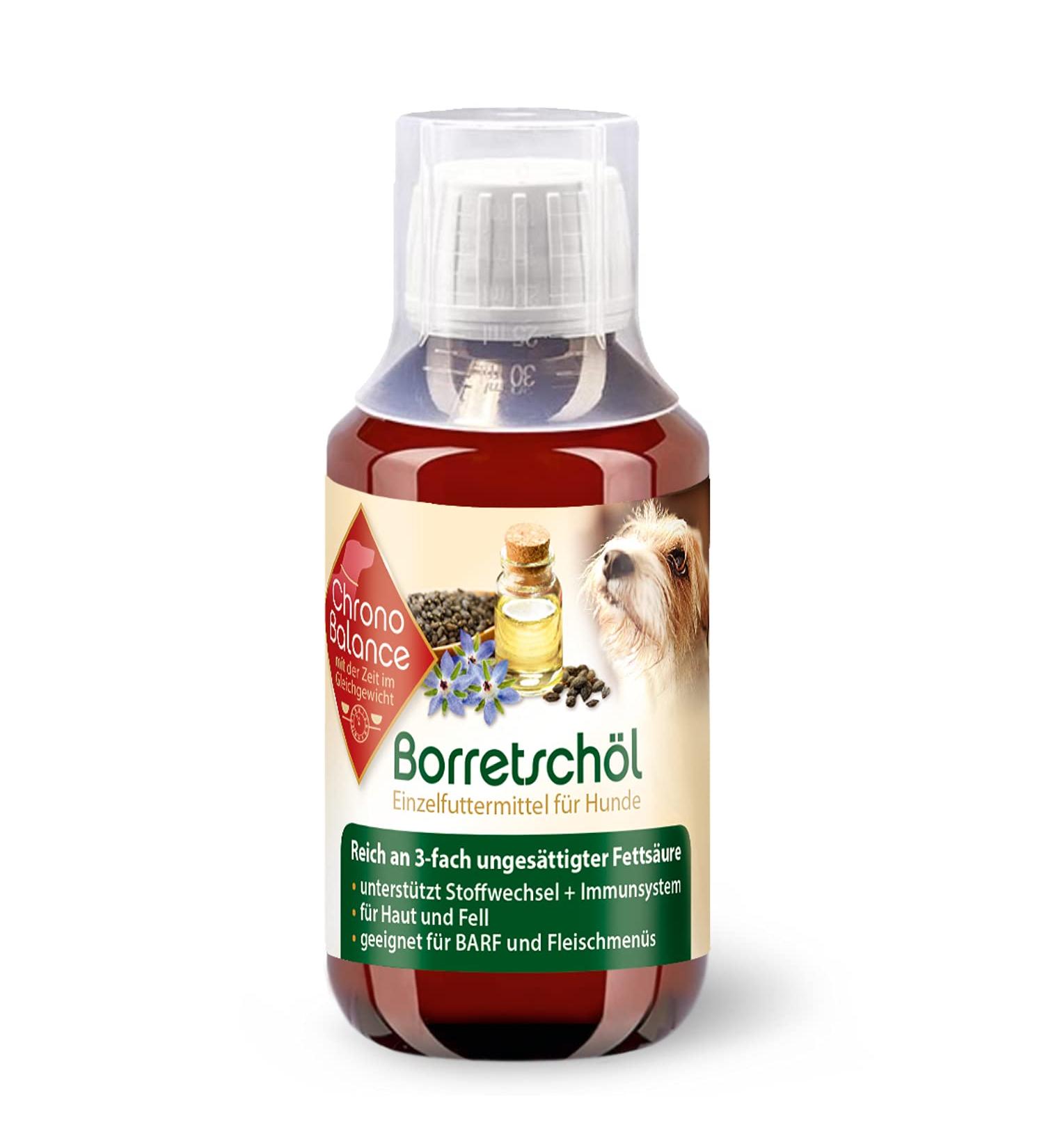 ChronoBalance Borage Oil for Dogs (100 ML) - 3 Times Unsaturated Fatty Acids - for Skin and Coat - Supports Metabolism and Immune System - Buy Online on GoSupps.com