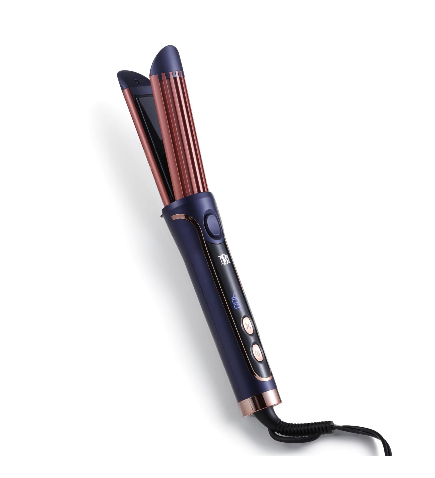 Badgley Mischka 2-in-1 Curling Iron & Hair Straightener - Silky Smooth Curls & Straight Hair Ceramic Auto Shut Off - Buy Online on GoSupps.com