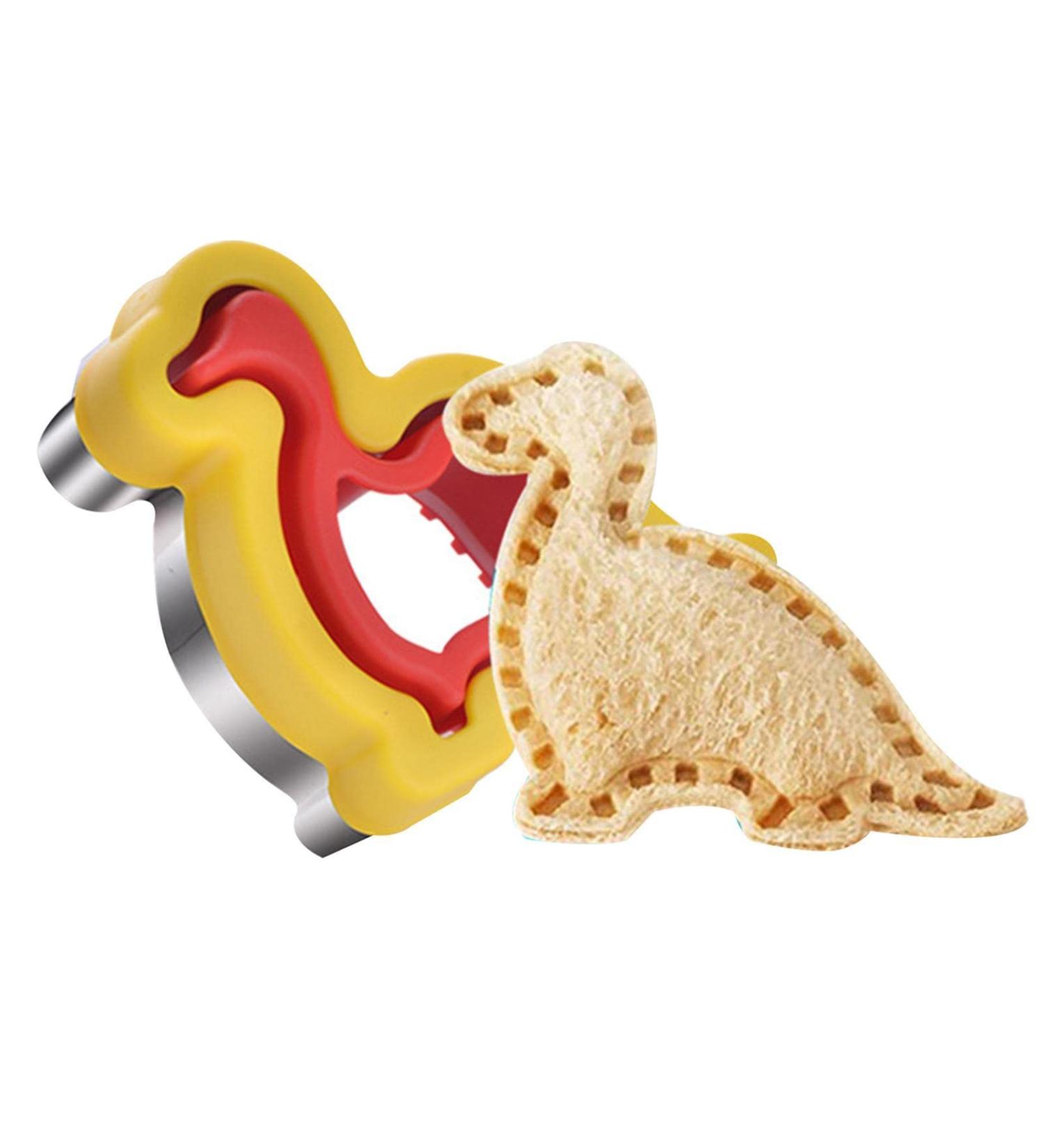 Niceram Sandwich Cutter & Sealer | Stainless Steel Dinosaur Kids Sandwich Maker | Easy Peanut Butter & Jelly Cutter for Children & Toddlers - Buy Online on GoSupps.com