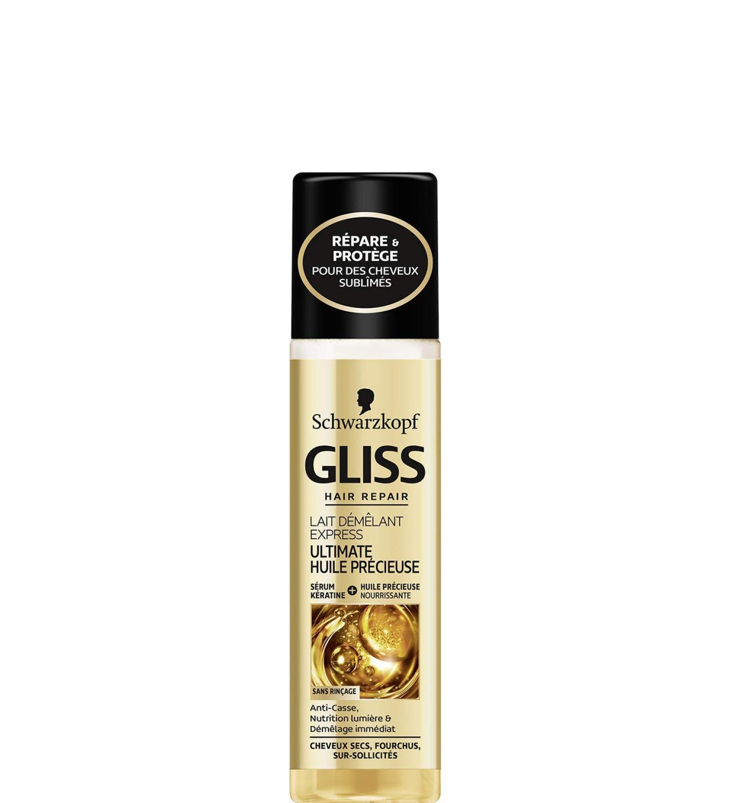 Schwarzkopf Express Detangling Milk with Nourishing Precious Oil, Dry, Split Ends, Over-Stressed Hair - 200ml Bottle
