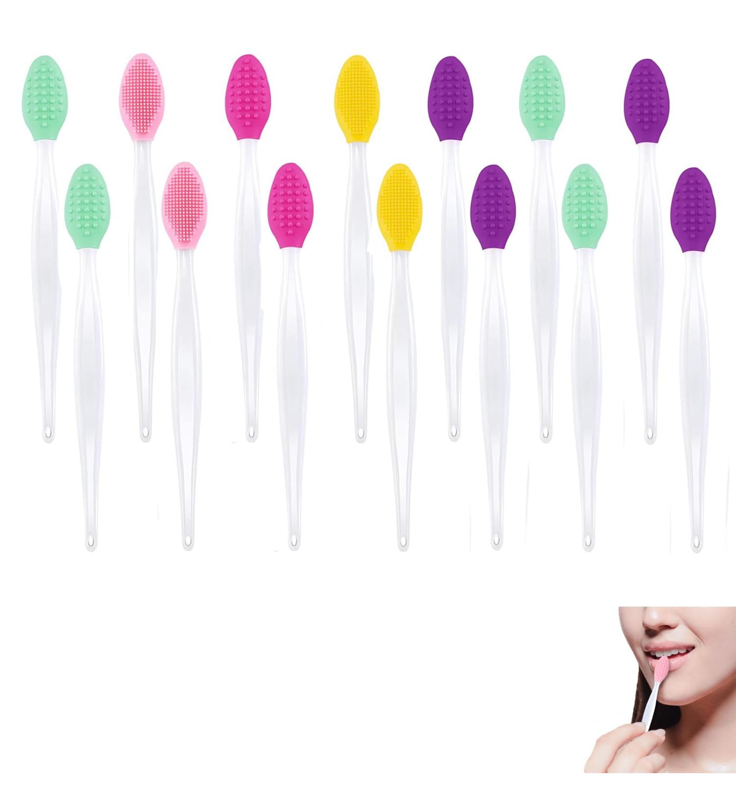 ZISHAN 14 pcs Lip Scrub Brush Double-Sided Lip Brush Lip Exfoliating Brush Soft Lip Lcrubber for Dark Lips for Men Women Girls Smoother Fuller Lip Appearance - Buy Online on GoSupps.com