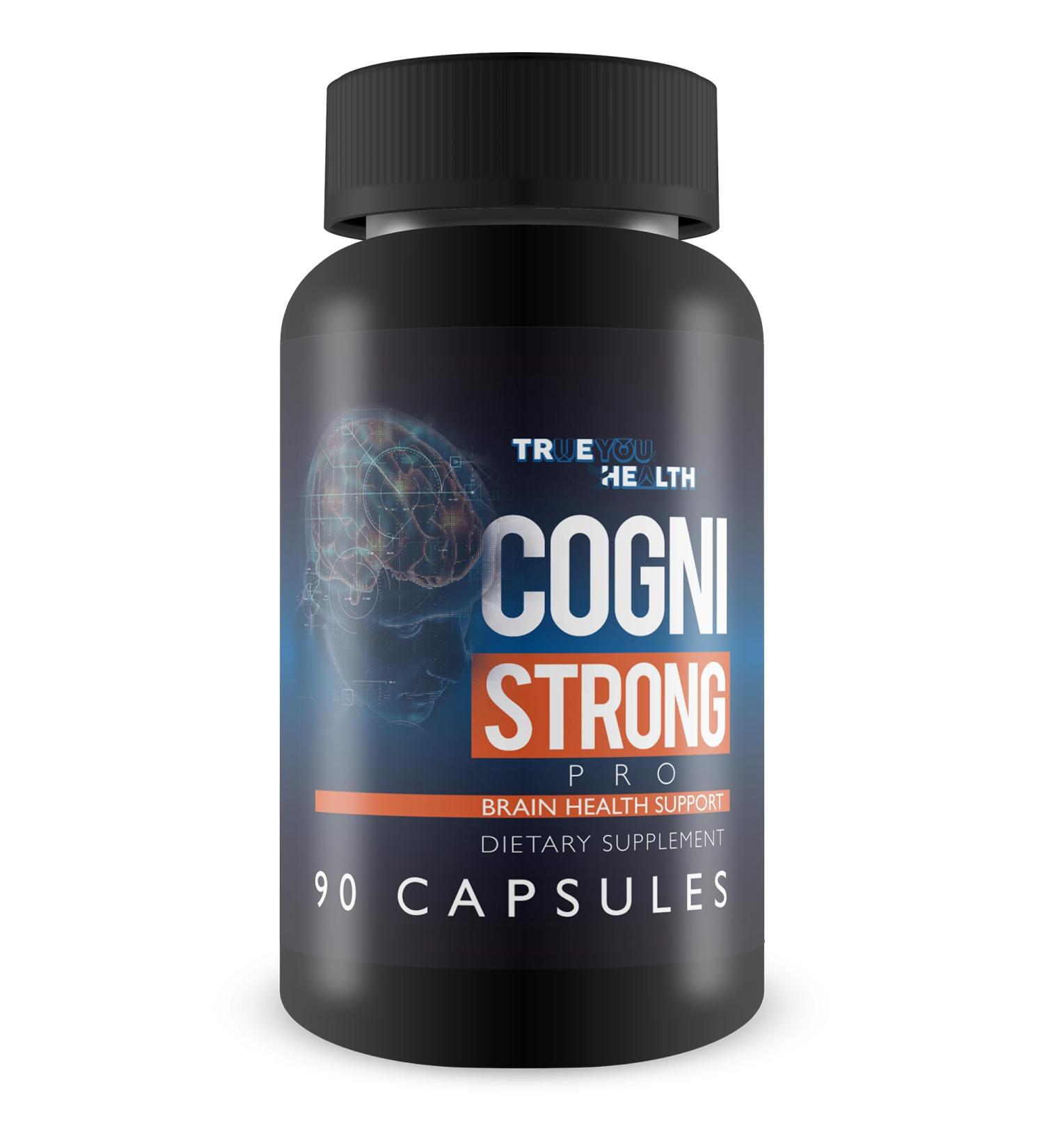 Cogni Strong Pro - Brain Health Support Supplement for Memory Focus Clarity & Mood - Brain Health Supplements for Adults with Ginseng Turmeric Green Tea & Vitamin D - Nootropic Brain Booster - Buy Online on GoSupps.com