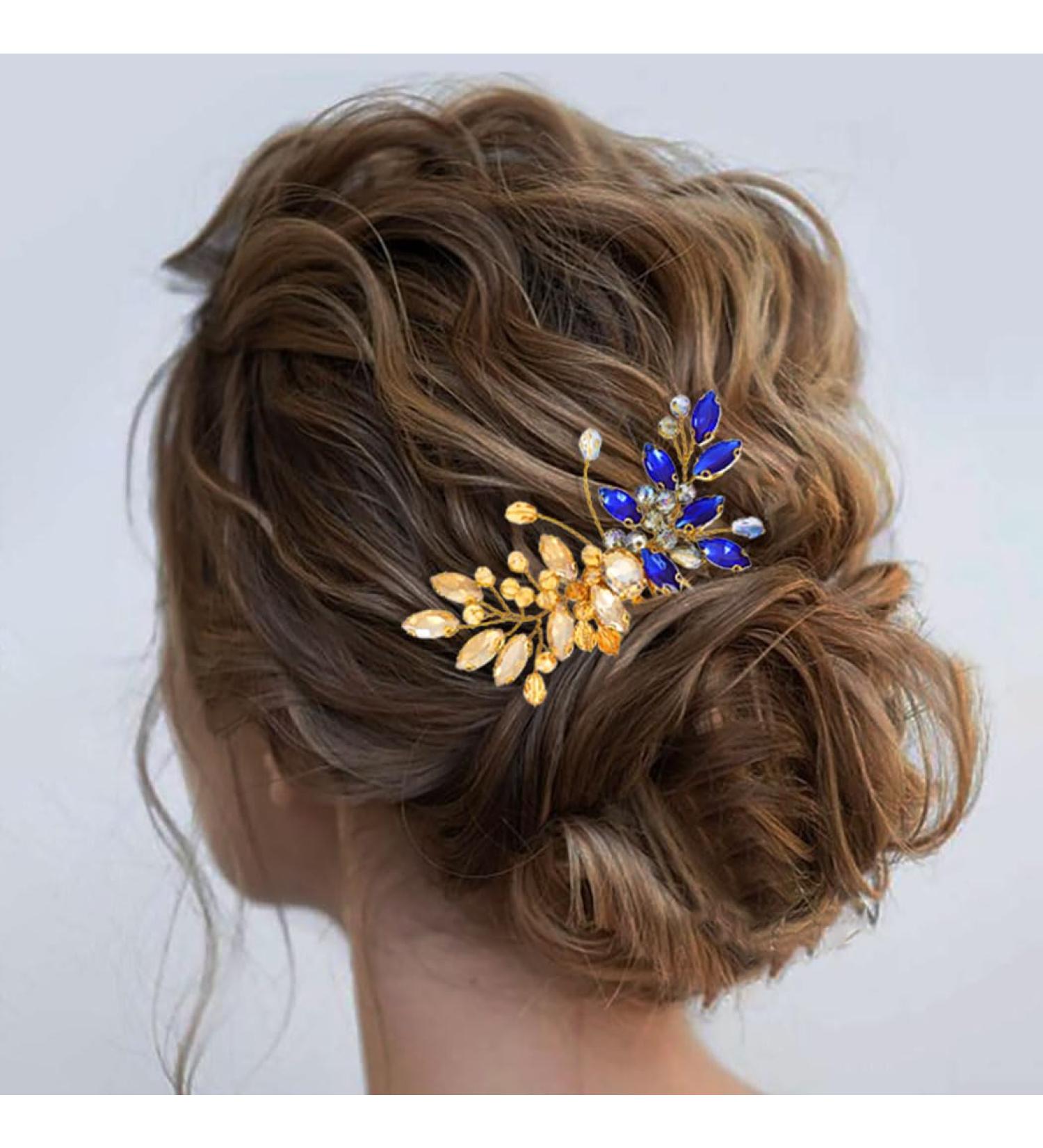 Vakkery Butterfly Hair Comb Slides Gold Crystal Bridal Hair Pieces Prom Wedding Rhinestone Hair Accessories for Women and Girls - Buy Online on GoSupps.com