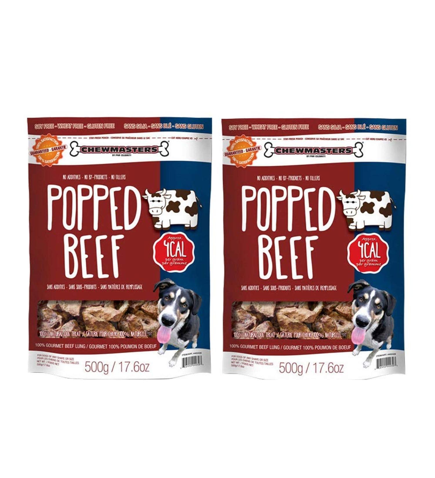 Chewmasters Popped Beef Treats 2 Packs