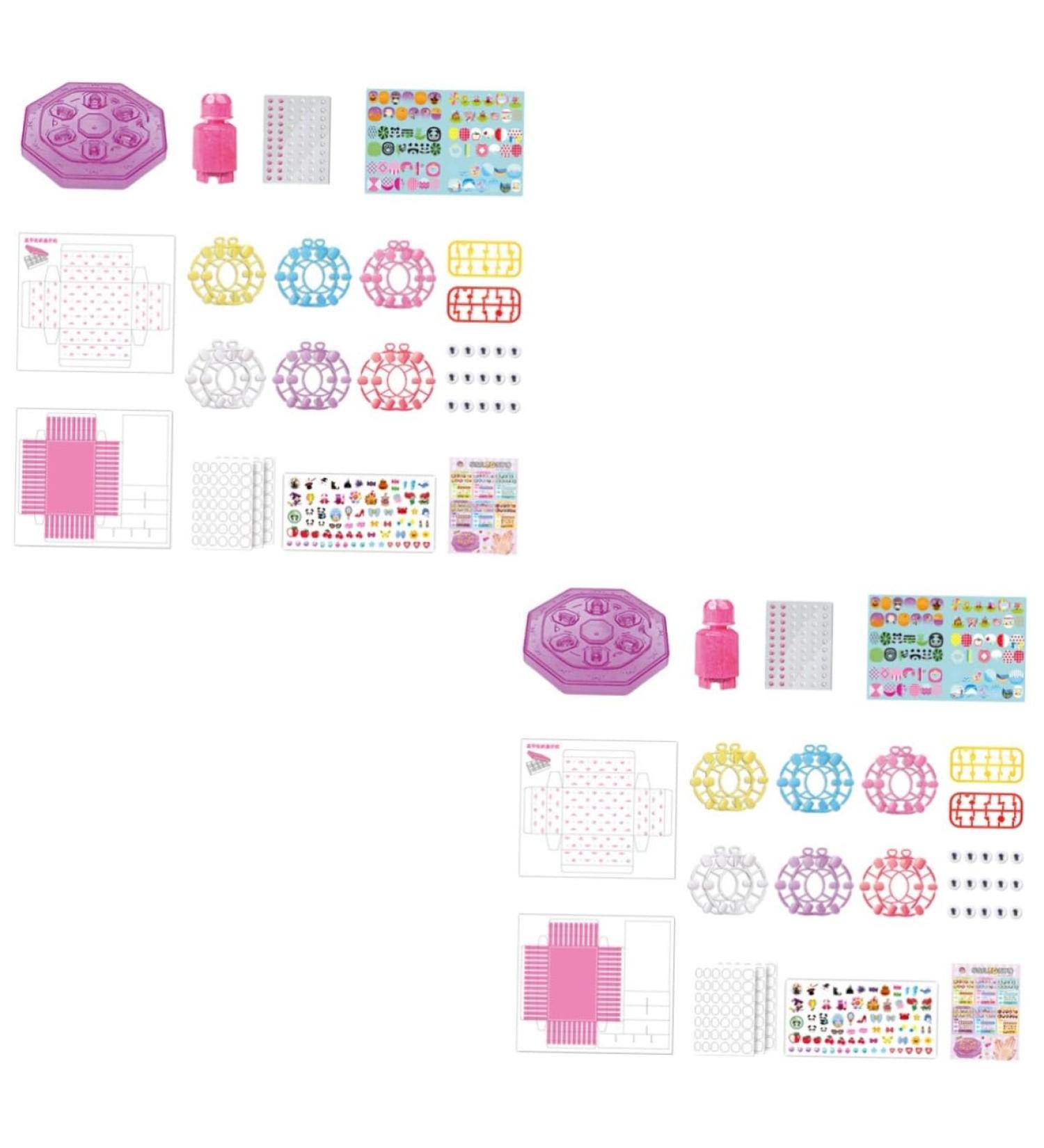minkissy 2 Sets Children's Nail Art Toys Fingernail Kit Nail Art Kit for Girl Nail Kit for Nail Manicure Kit Nail Tips for Nail Tool Kit Nail Polish Make up 3d Plastic - Buy Online on GoSupps.com