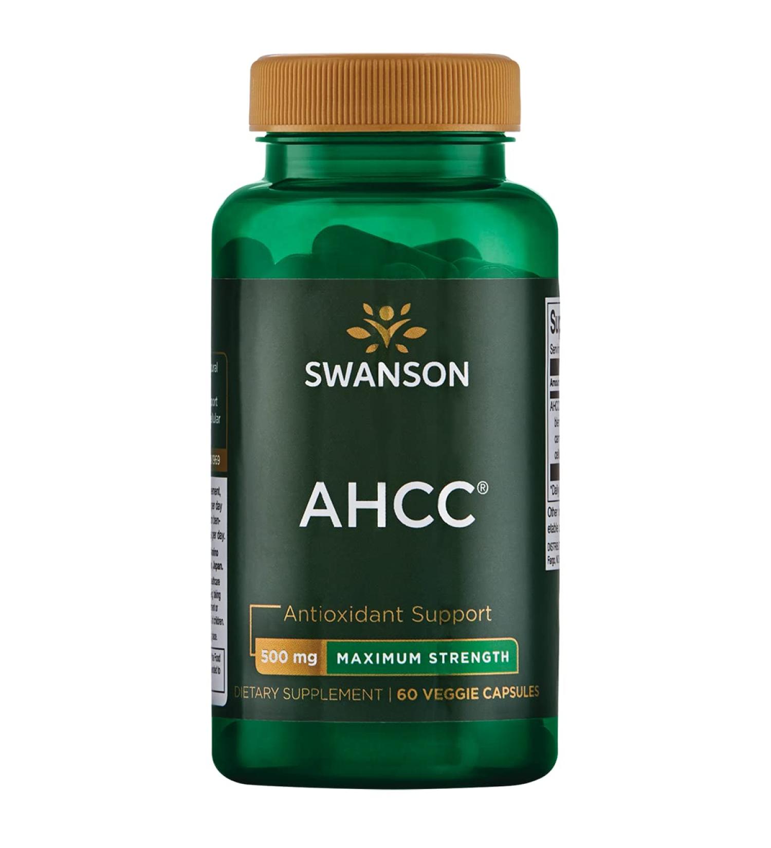 Swanson Maximum Strength AHCC - Promoting Advanced Immune Support - Natural Supplement Aiding NK Cells & Liver Support - (60 Veggie Capsules 500mg Each) - Buy Online on GoSupps.com