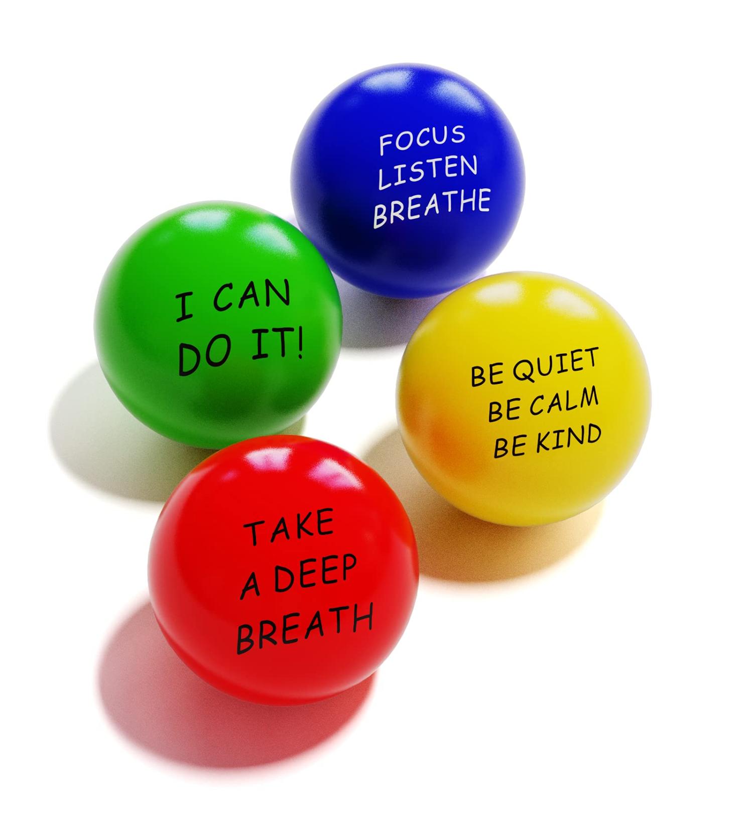 ALMAH Motivational Stress Balls for Kids and Adults (4 Pack)  Stress Relief Balls  Hand Exercise Therapy Balls for Anxiety  Fidget  Tension  Manage Anger and Stress - Buy Online on GoSupps.com
