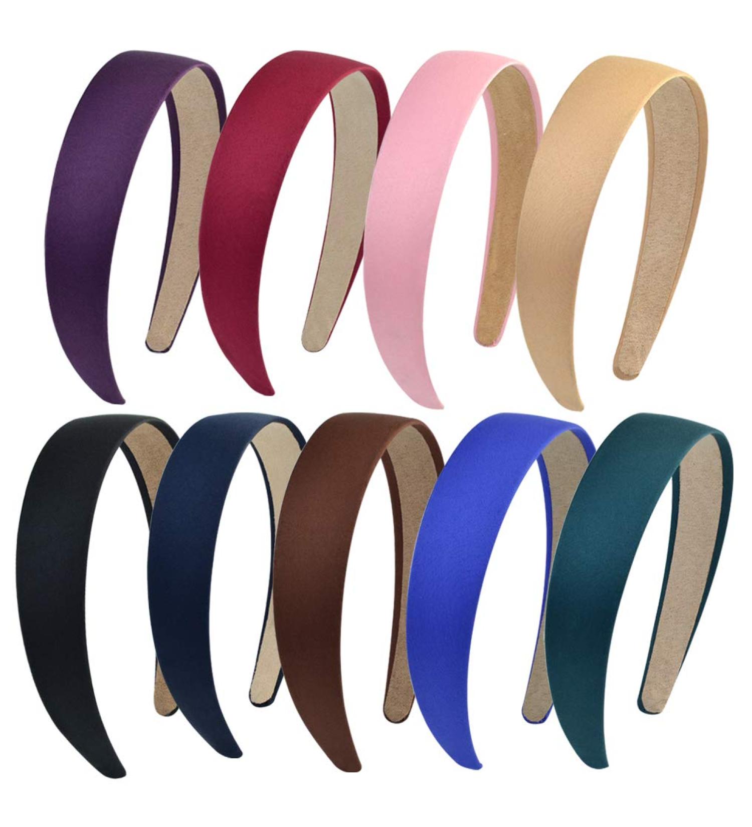 HOVEOX 9 Piece 1 Inch Wide Non-Slip Ribbon Hair Bands for Women and Girls - Mixed Colors - Buy Online on GoSupps.com