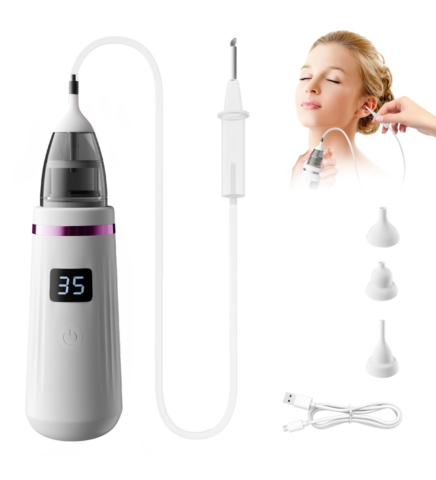 Ear Wax Vacuum Electric Ear Earwax 5 Levels LED Sucker Soft Reusable with Ear Wax Removal Kit USB Charging for Kids & Adult Swimmers(Pink) - Buy Online on GoSupps.com