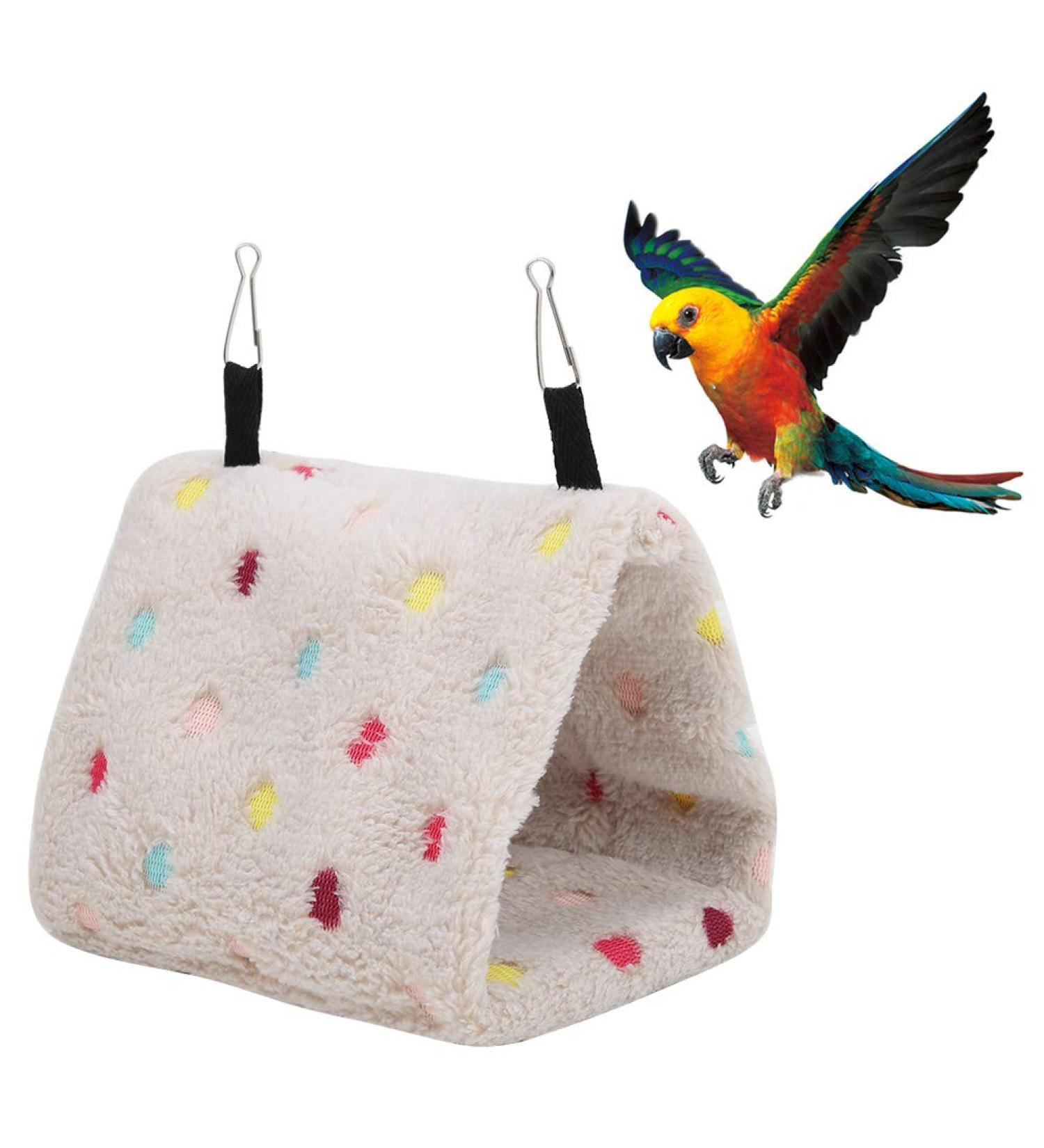 Winter Warm Plush Bird Nest Hammock Hamster Hanging Bed Cave Cage for Parrot Budgie Parakeet Cockatiel Conure Sugar Glider(S) - Buy Online on GoSupps.com