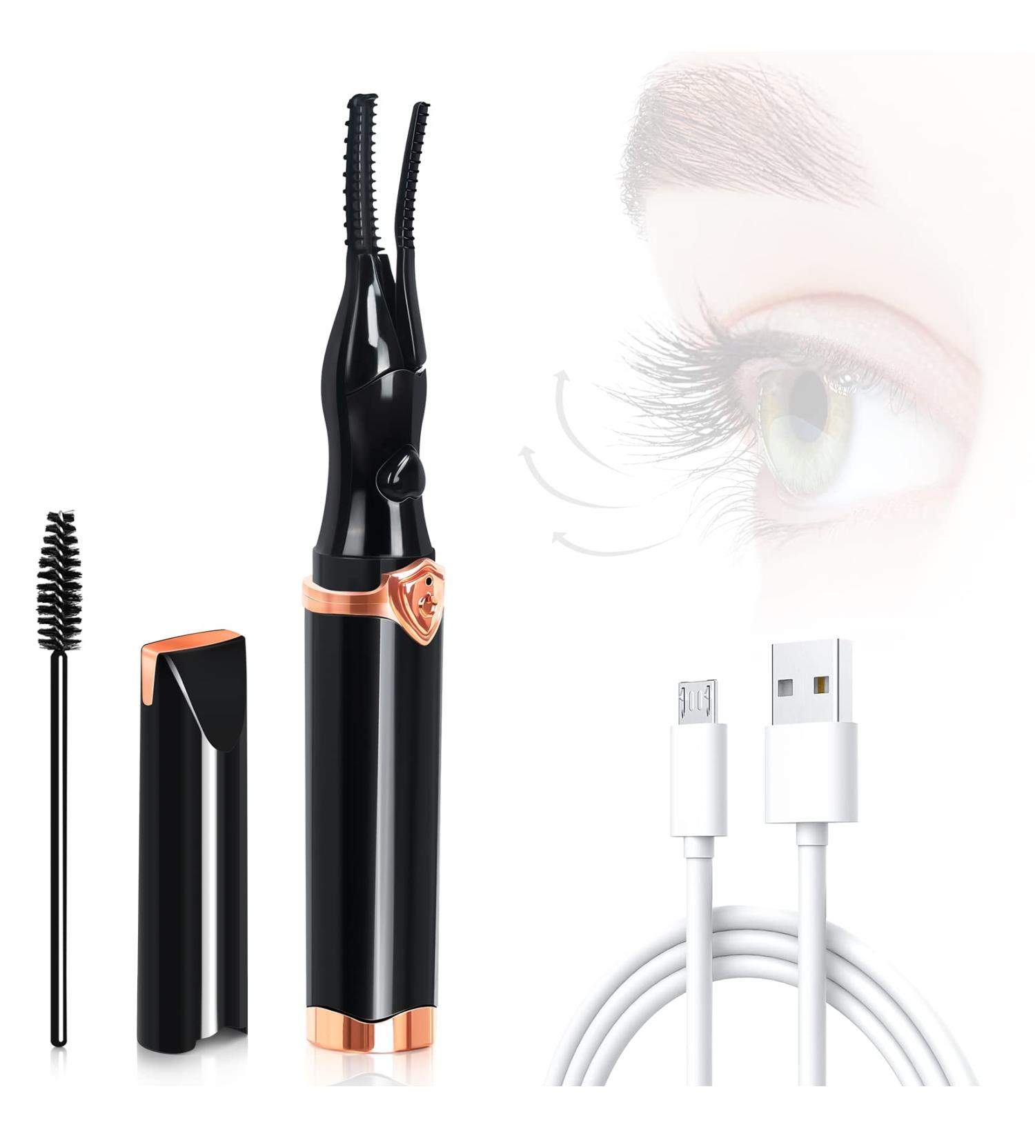 Buqikma Heated Eyelash Curlers Electric Eyelash Curler 3 Temp Modes 2in1 Clip-Type Eyelash Curlers with Built-in Comb Rechargeable Heated Lash Curler for Quick Heatin Lashes Curl Tool - Buy Online on GoSupps.com