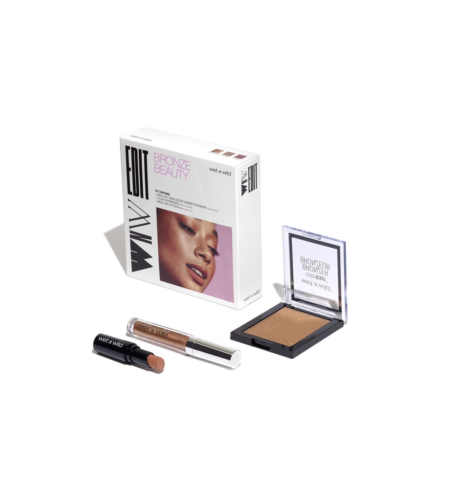 Buy Wet n Wild Edit Makeup Set | Bronze Beauty Kit Bronzer Face Powder Glitter Lip Gloss & Matte Lipstick - International Shipping - Buy Online on GoSupps.com