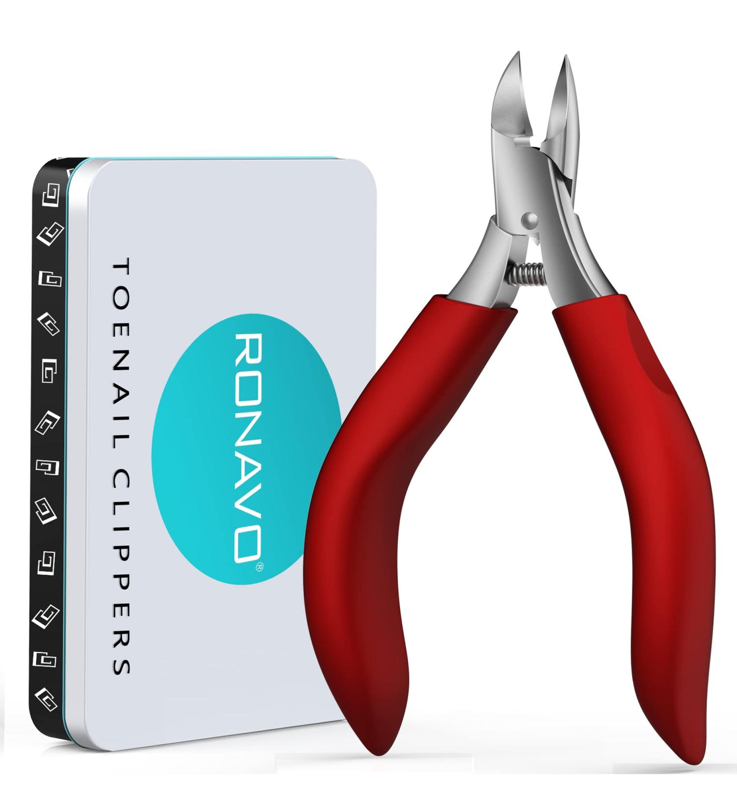 Ronavo Professional Nail Clipper for Ingrown Toenails & Thick Nails - High-Performance Tool with Soft Grip Ideal for Men & Seniors - Red Gift Box - Buy Online on GoSupps.com
