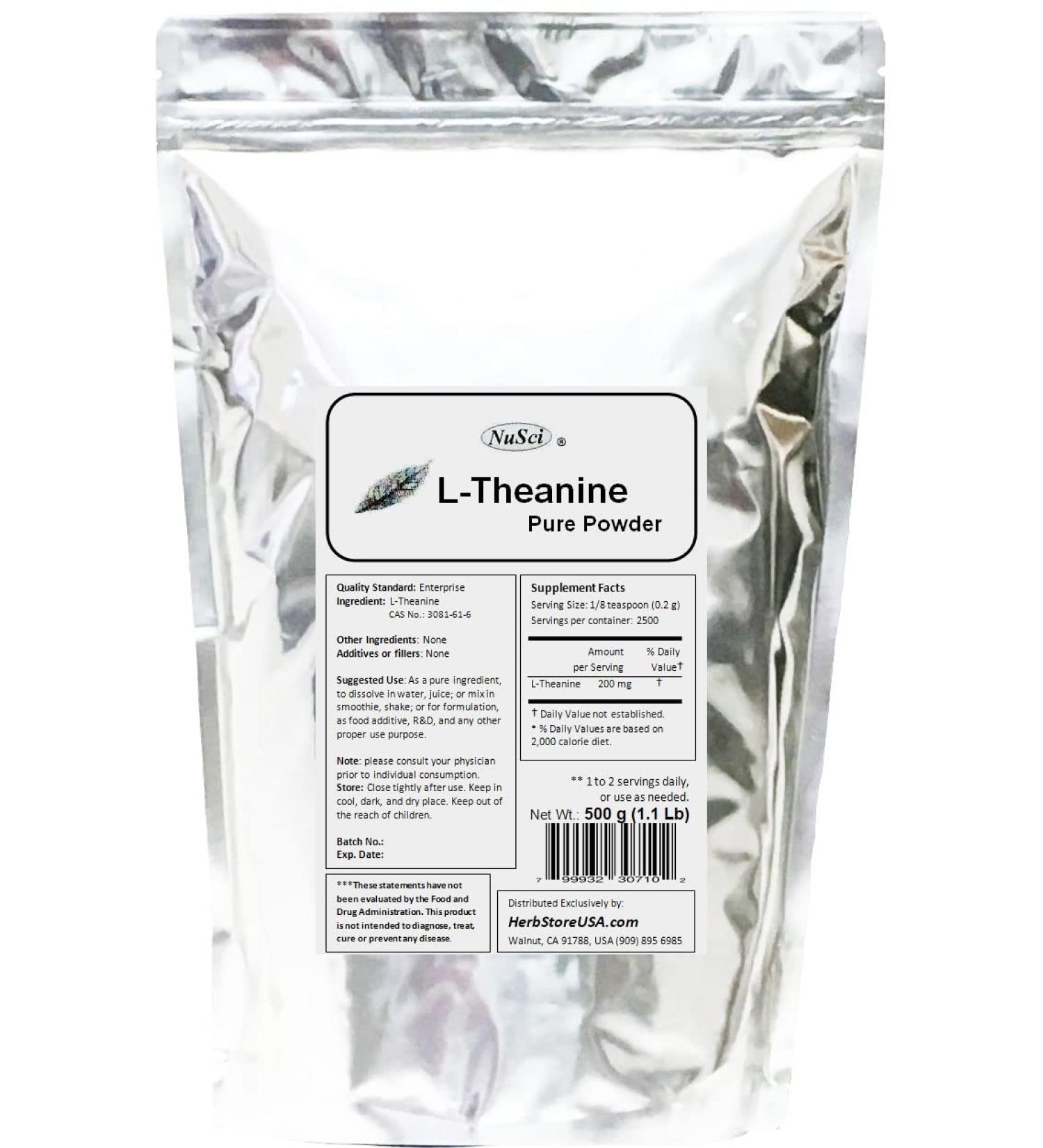 L-Theanine Pure Powder (500 Grams (1.1 lb)) 1.1025 Pound (Pack of 1) - Buy Online on GoSupps.com