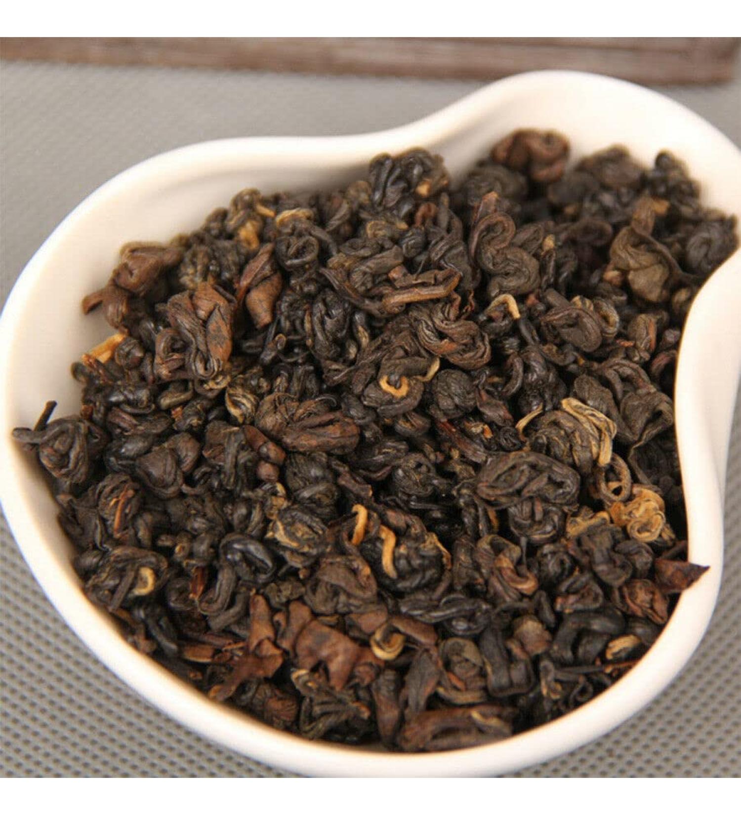 Forme en Spirale Th Noir de Fengqing Original De Chine Bon Th Naturel Th Noir Organique Sans Additif Nourriture Verte Th Rouge (450g) - Buy Online on GoSupps.com