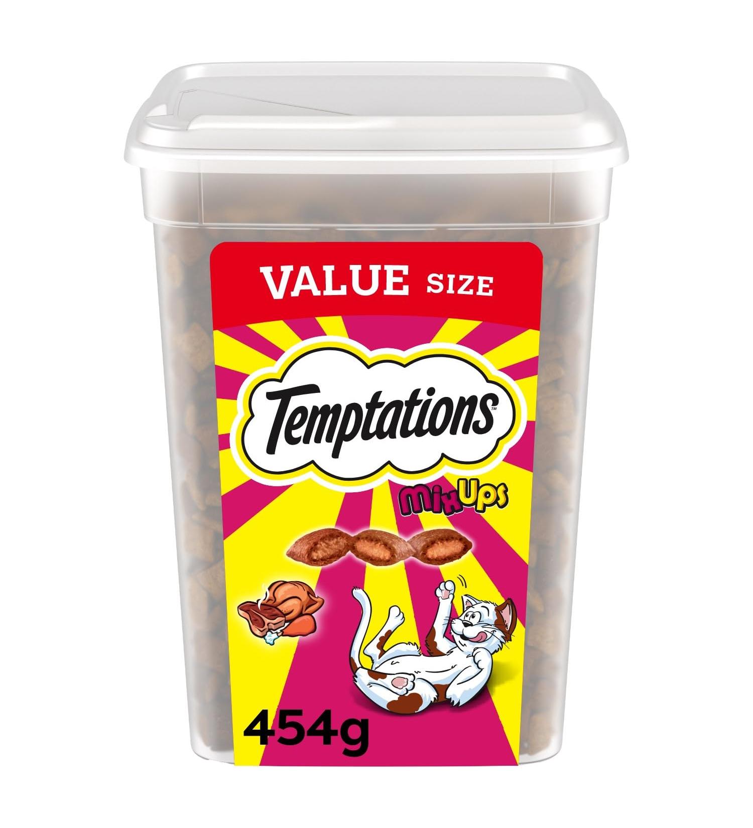 TEMPTATIONS Mix-Ups Cat Treats (Chicken Turkey & Beef Flavour) 454g Tub Cat Treats Chicken - Turkey - Beef 454 g (Pack of 1) - Buy Online on GoSupps.com